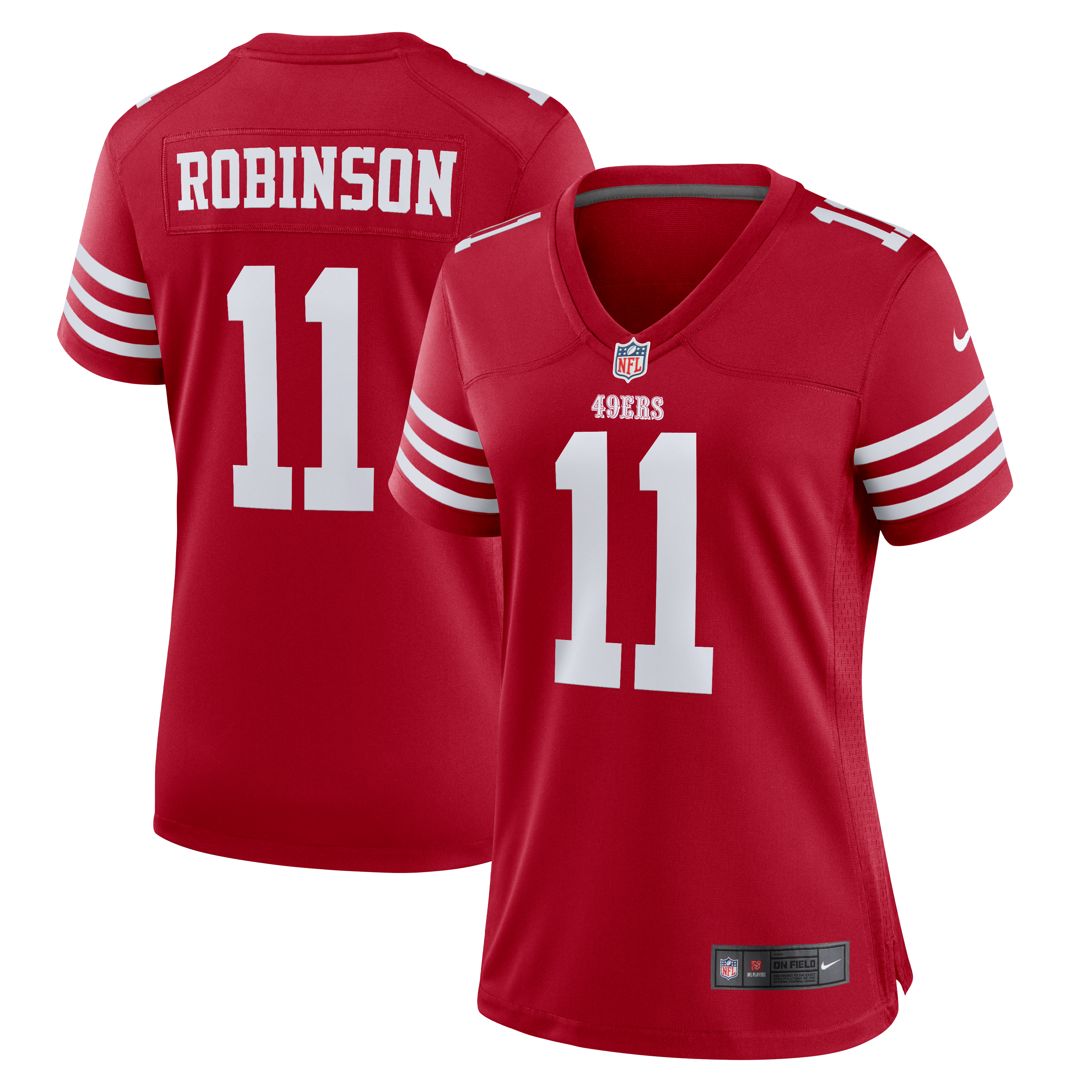 Maillot de match Nike Demarcus Robinson Scarlet des 49ers San Francisco pour femmes