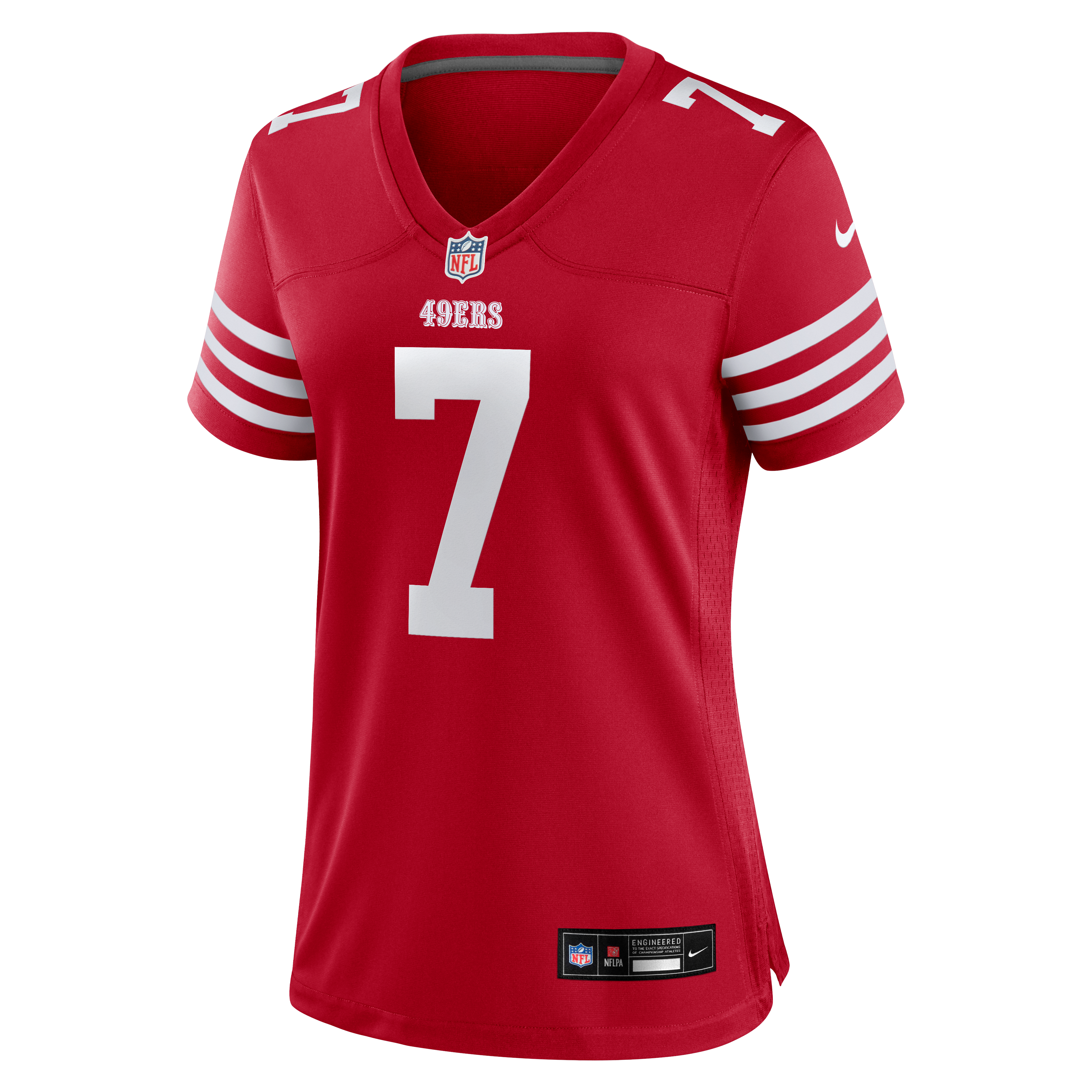 Maillot de match Nike De'Zhaun Stribling Scarlet pour femme, San Francisco 49ers
