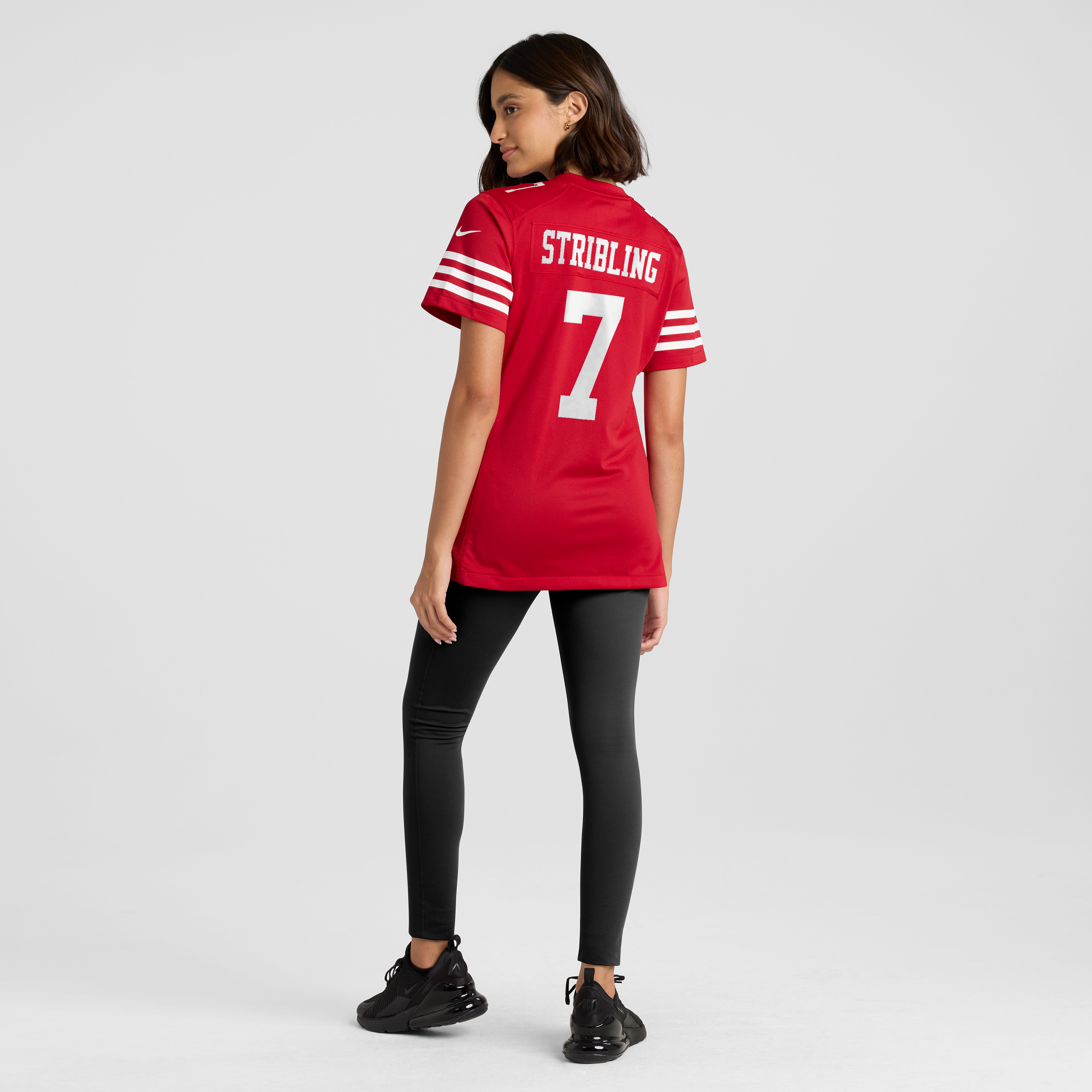 Maillot de match Nike De'Zhaun Stribling Scarlet pour femme, San Francisco 49ers