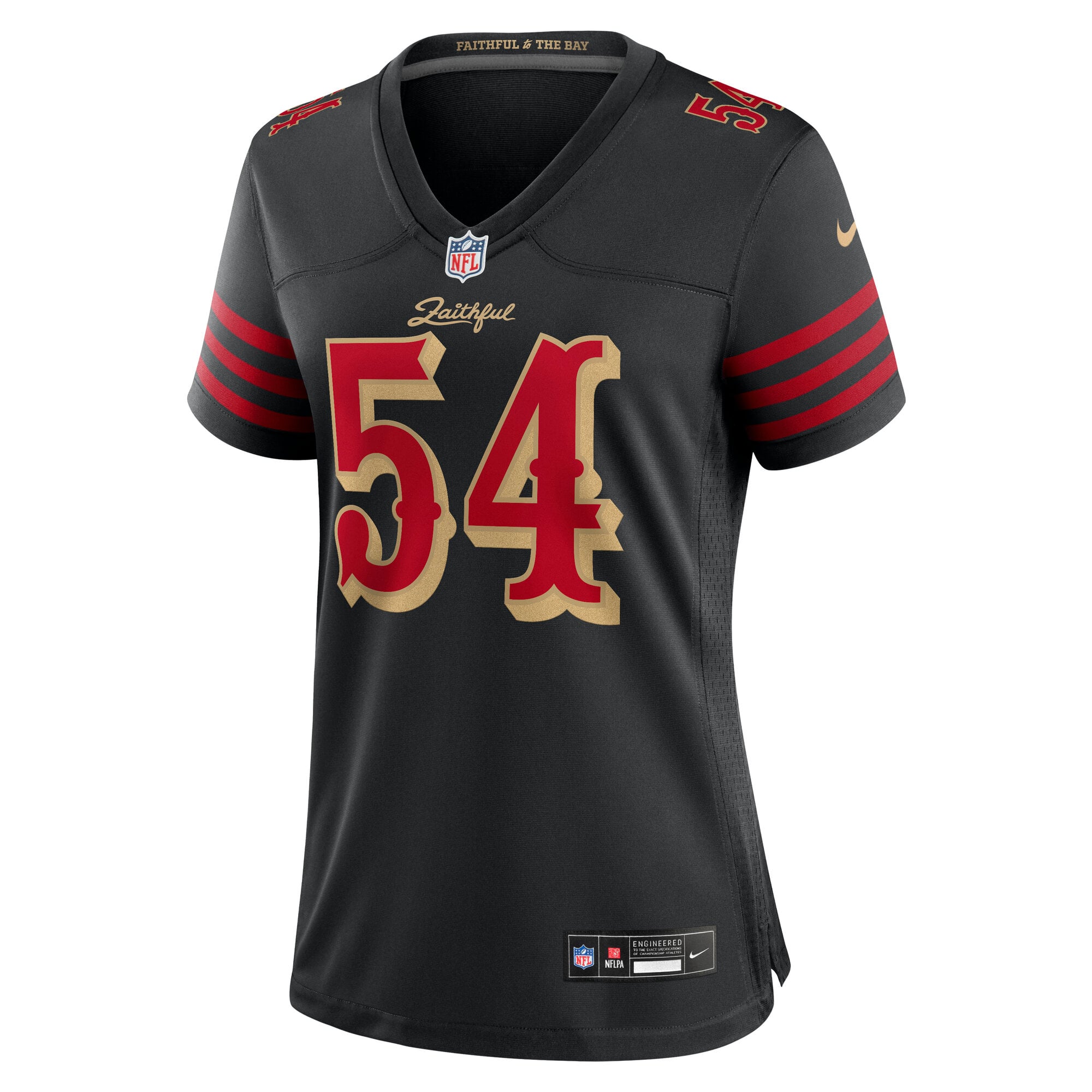 Maillot de match Nike Fred Warner noir pour femme, collection Rivalries des 49ers San Francisco