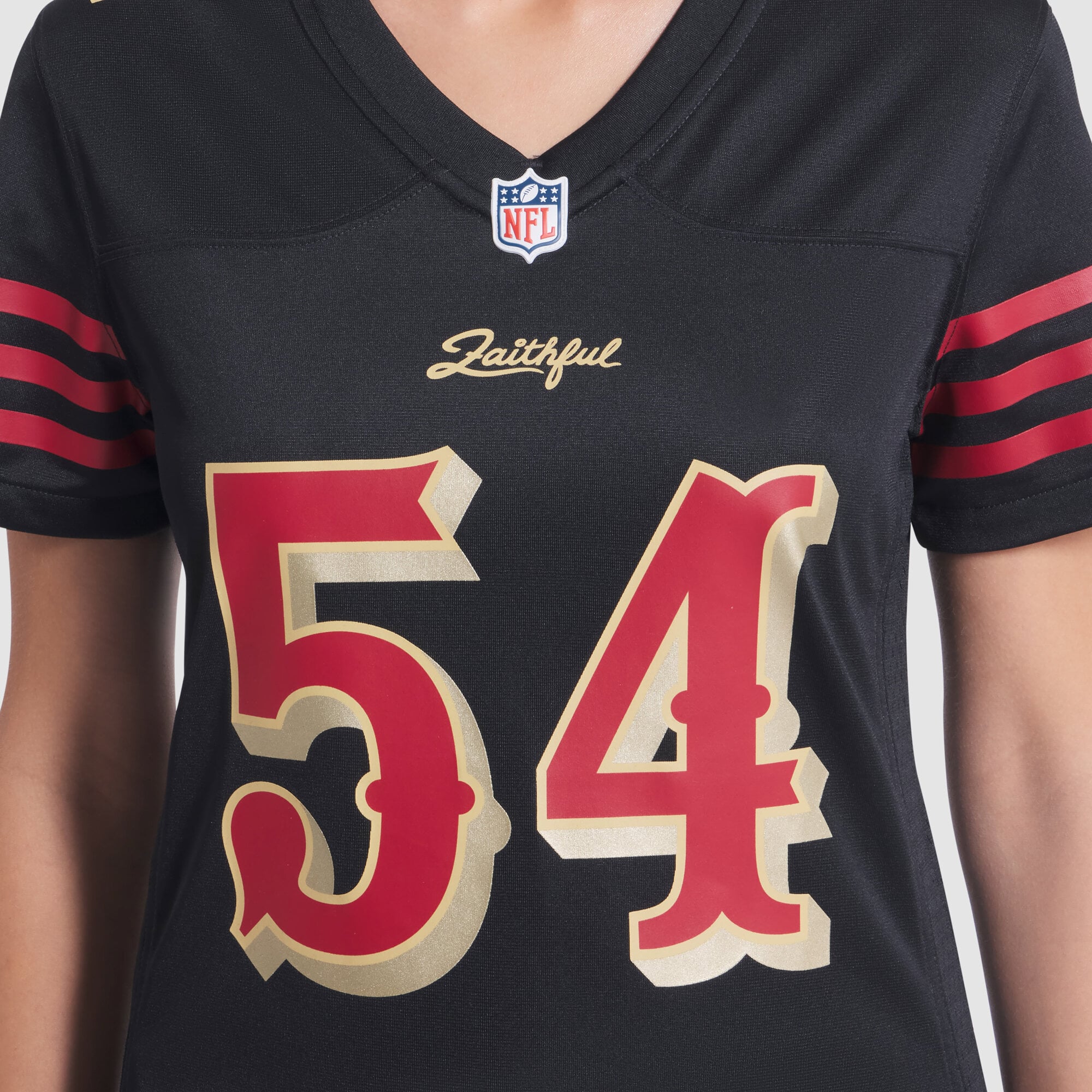 Maillot de match Nike Fred Warner noir pour femme, collection Rivalries des 49ers San Francisco