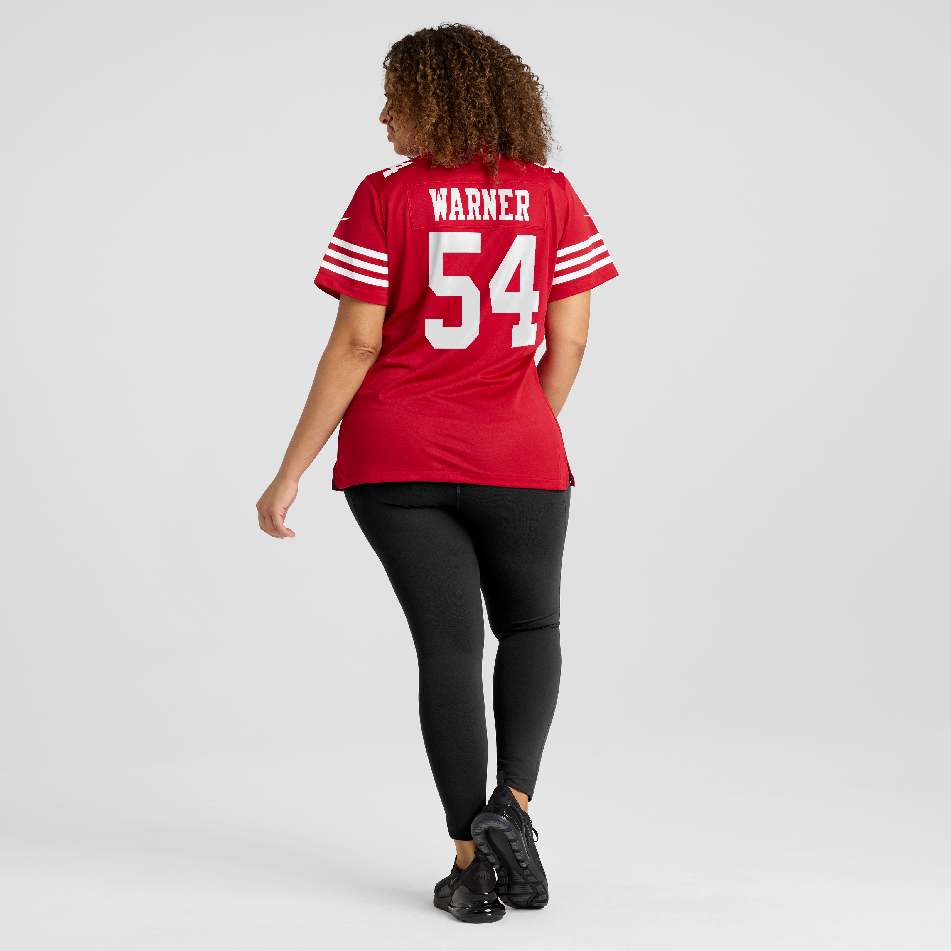 Maillot Nike Fred Warner Scarlet pour femme, édition spéciale 80e anniversaire des 49ers de San Francisco
