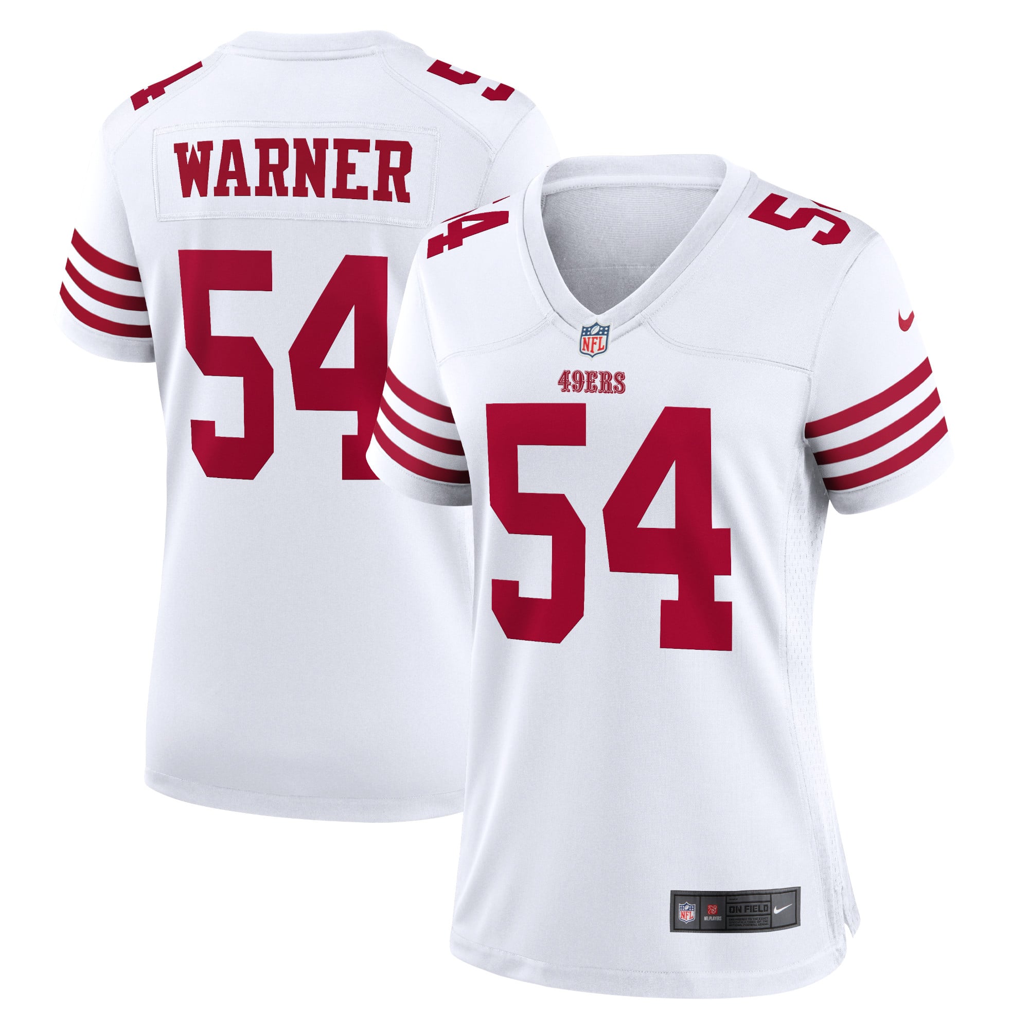 アメフトNFL 49ers ユニフォーム　レディース Women's Nike Fred Warner White San Francisco 49ers Game Jersey