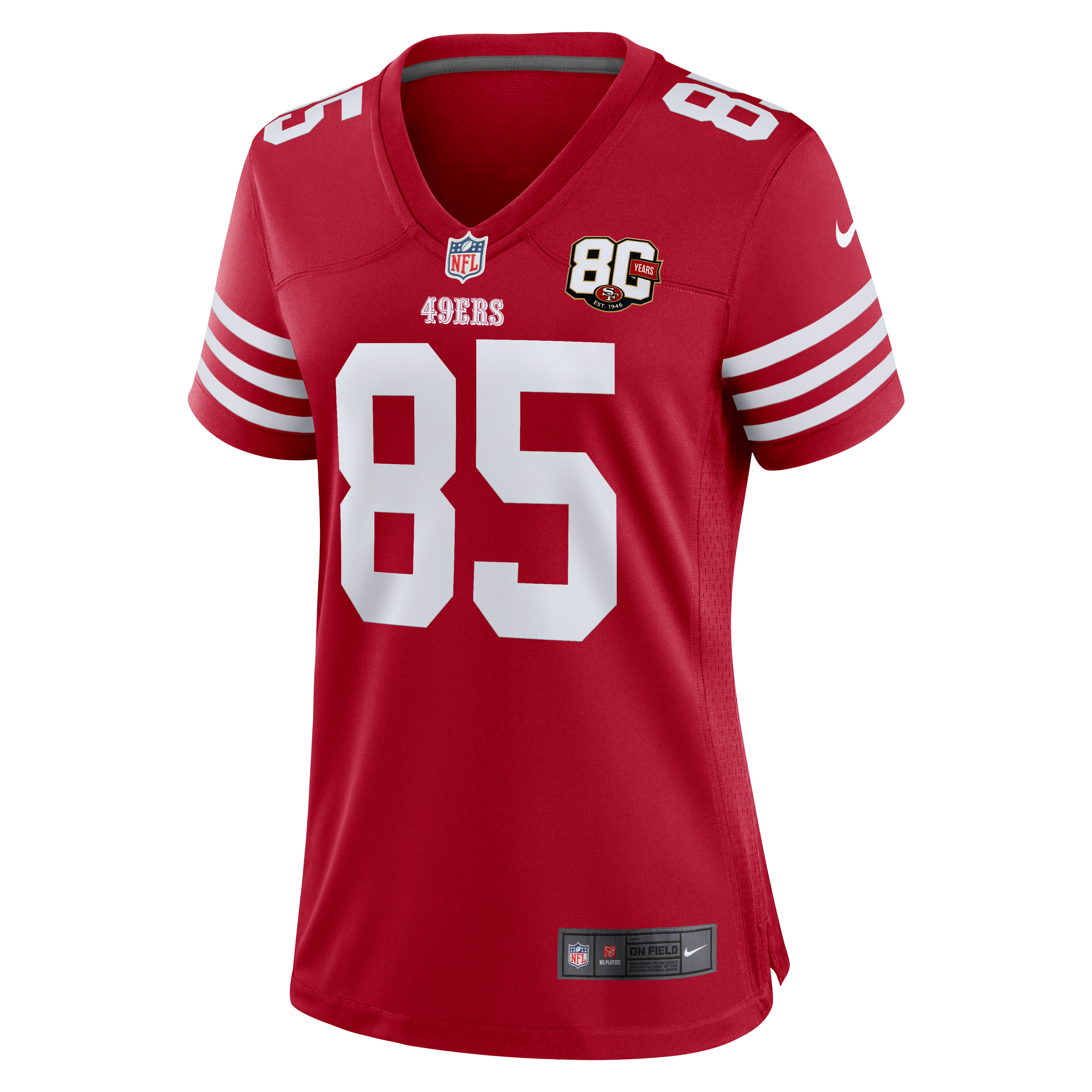 Women's Nike George Kittle Scarlet San Francisco 49ers 80th Anniversary Game Jersey