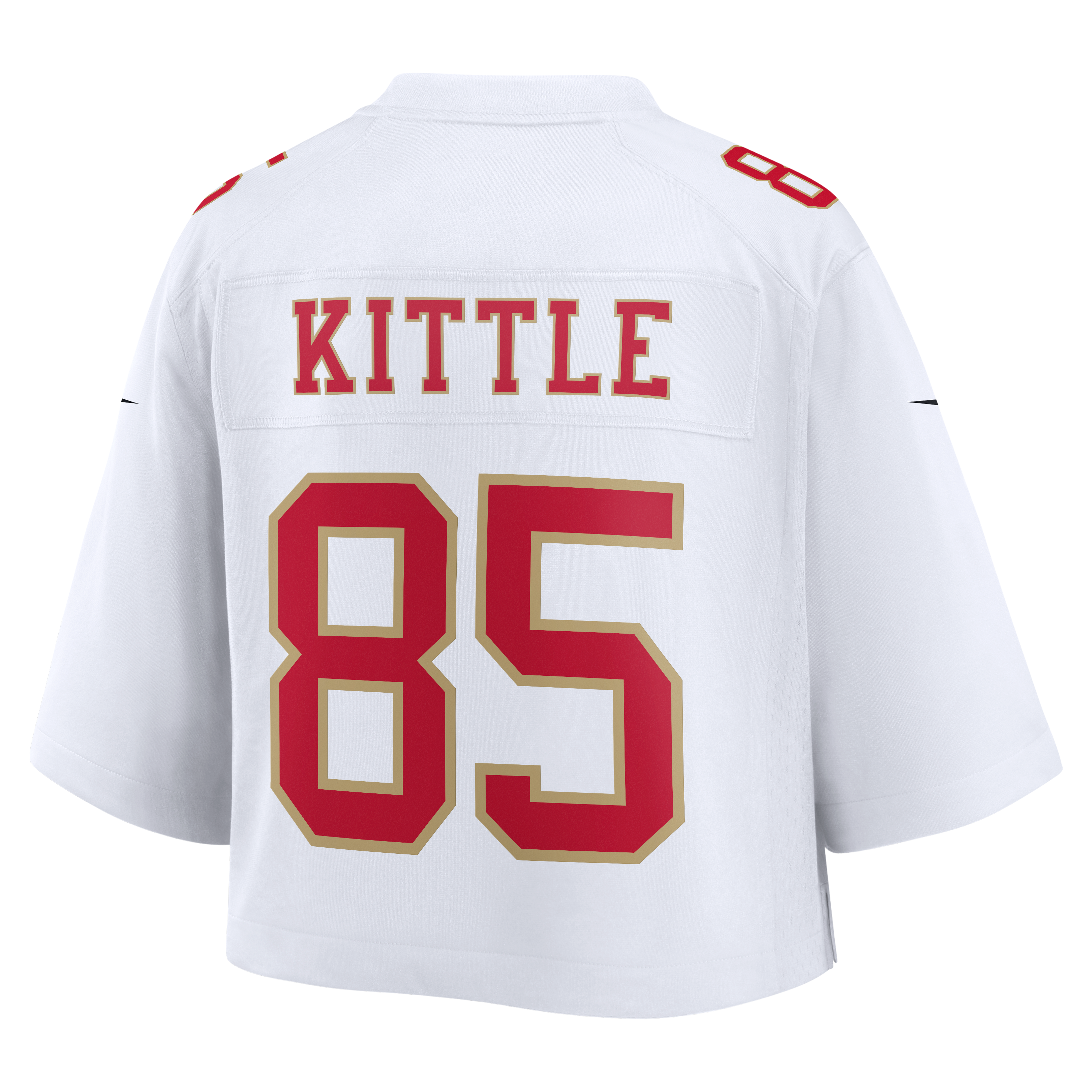 Maillot de match court Nike George Kittle blanc des 49ers San Francisco pour femmes