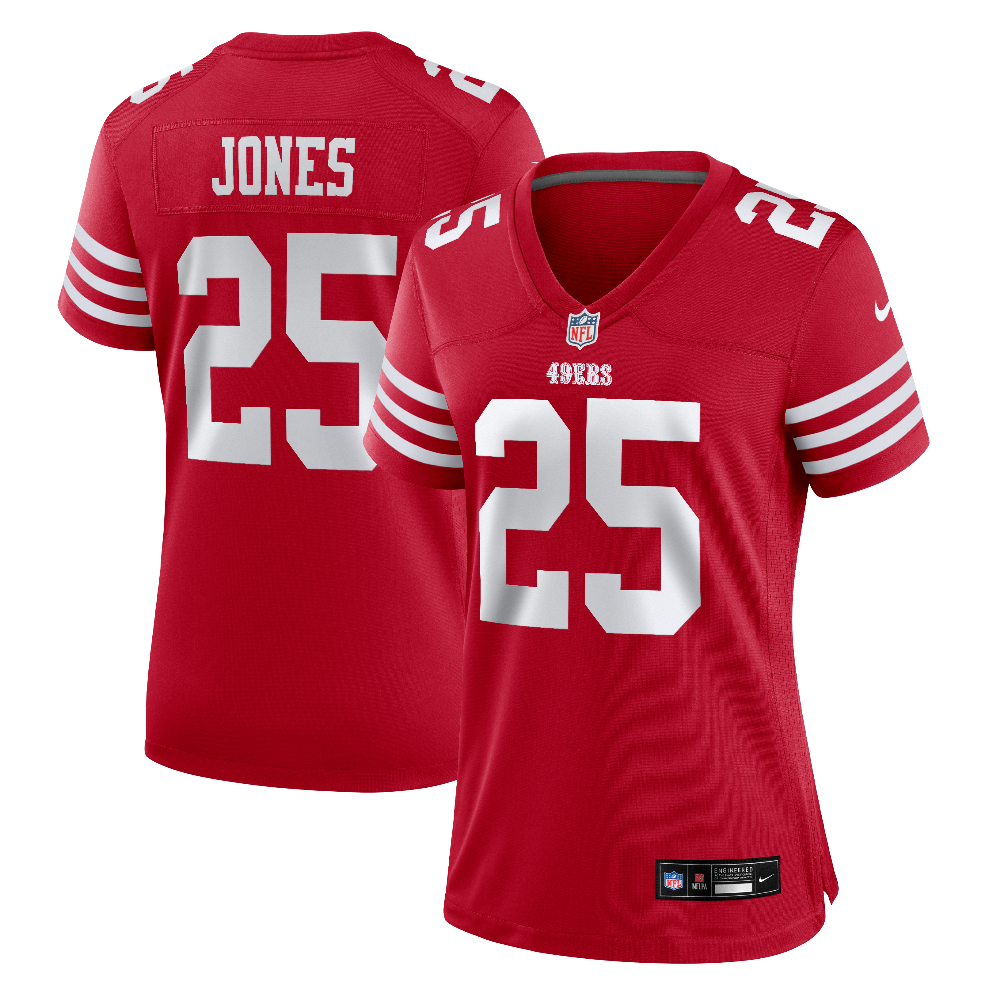 Maillot de match Nike Jack Jones Scarlet des 49ers San Francisco pour femmes
