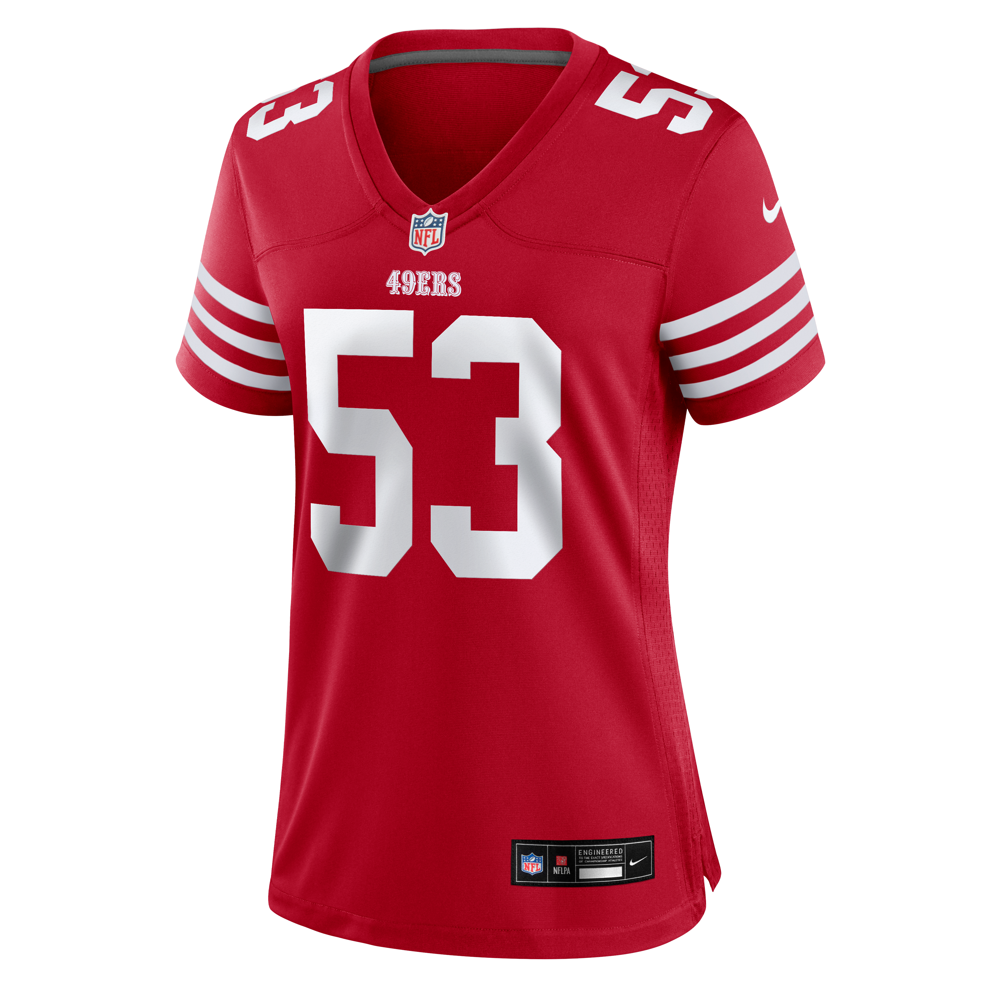 Maillot de match Nike Jaden Dugger Scarlet des 49ers San Francisco pour femmes