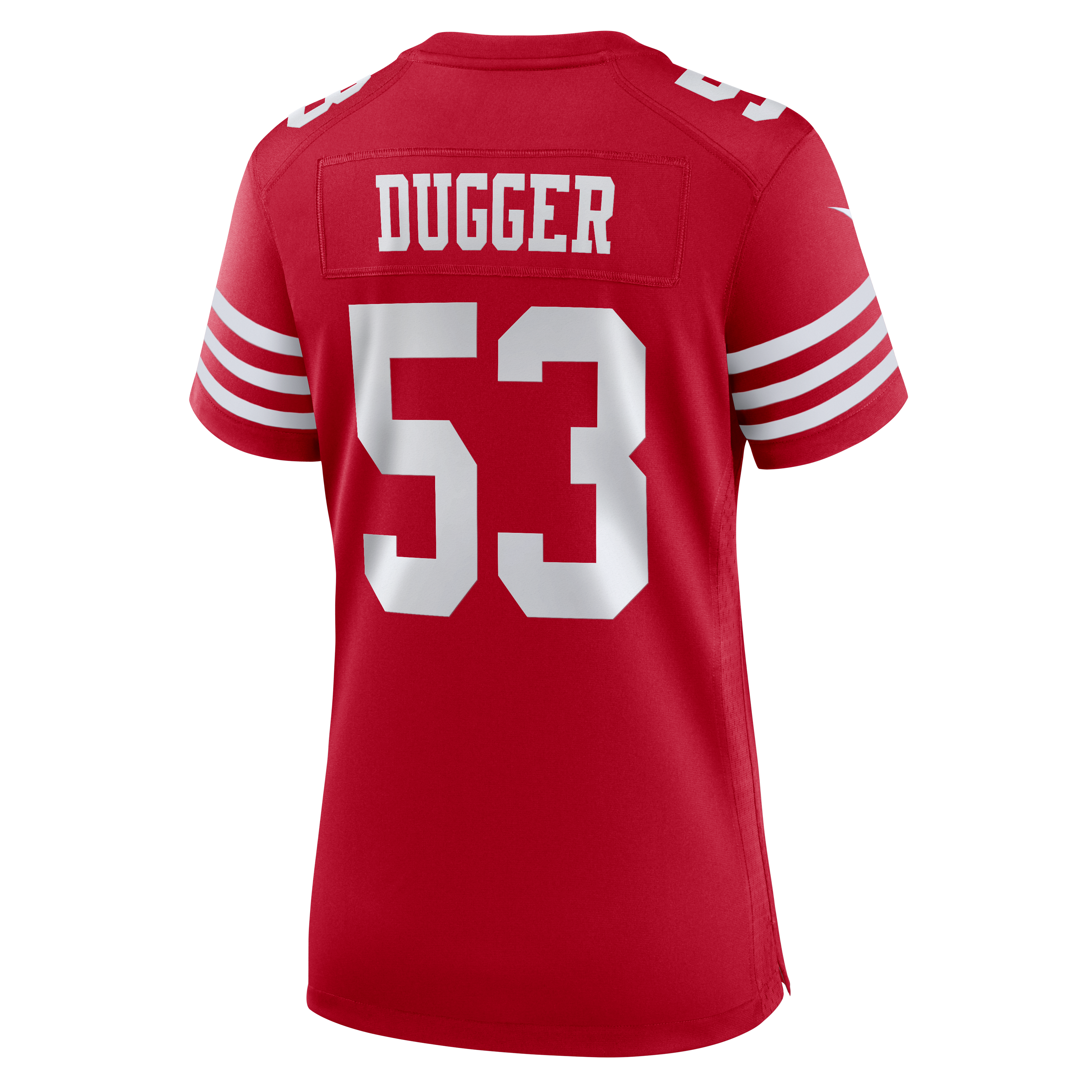 Maillot de match Nike Jaden Dugger Scarlet des 49ers San Francisco pour femmes