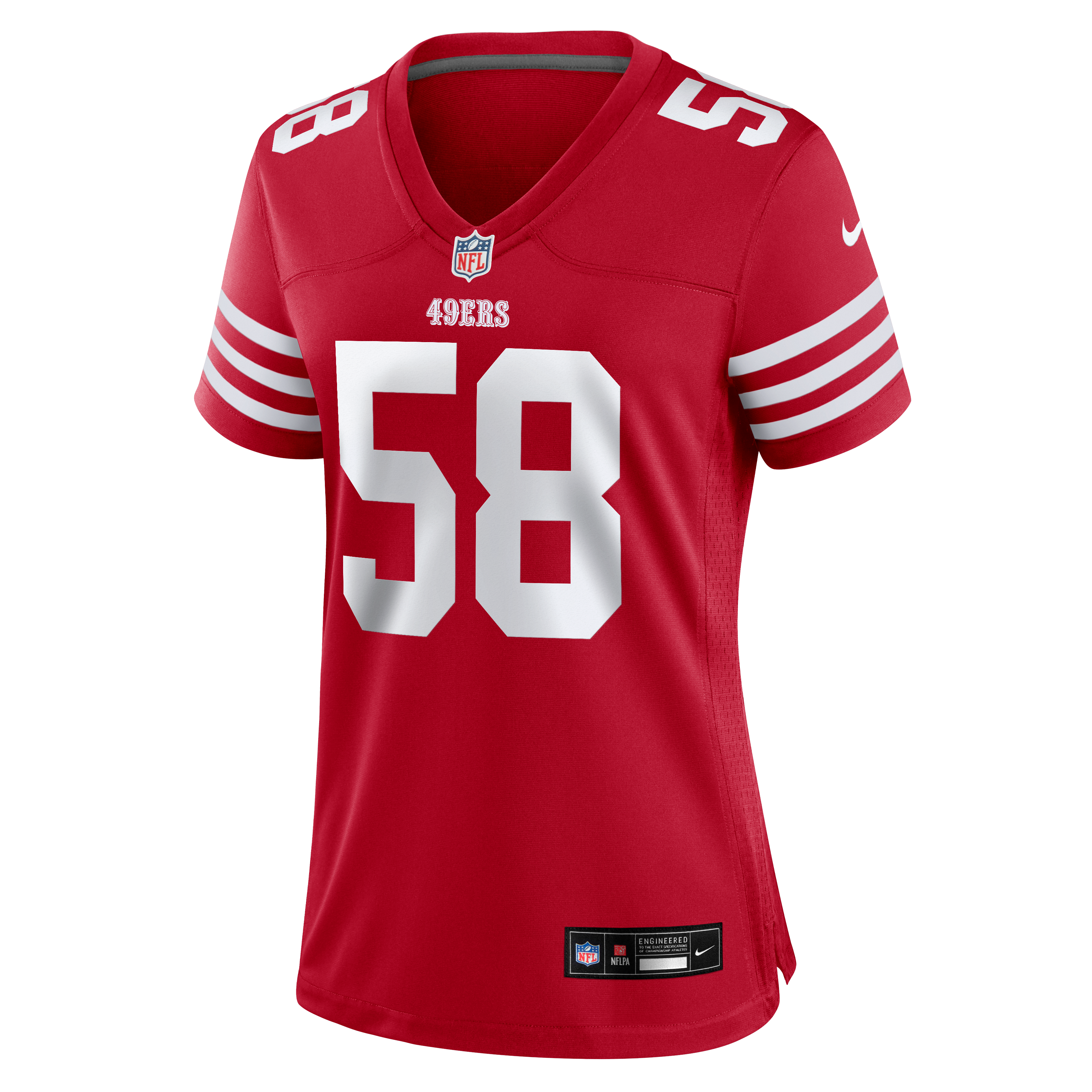 Maillot de match Nike Jarrett Patterson Scarlet des 49ers San Francisco pour femmes