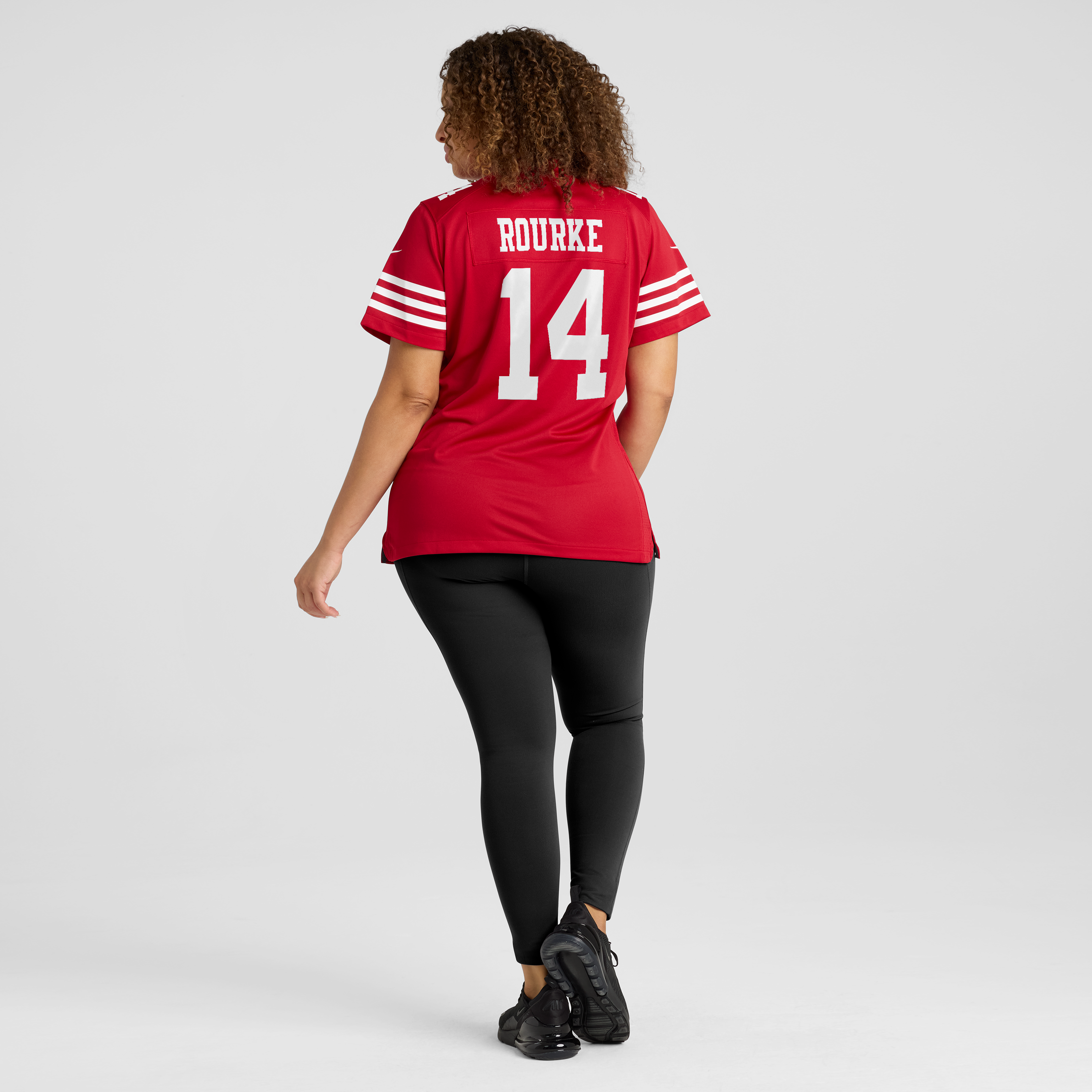 Maillot de match Nike Kurtis Rourke Scarlet des 49ers San Francisco pour femmes