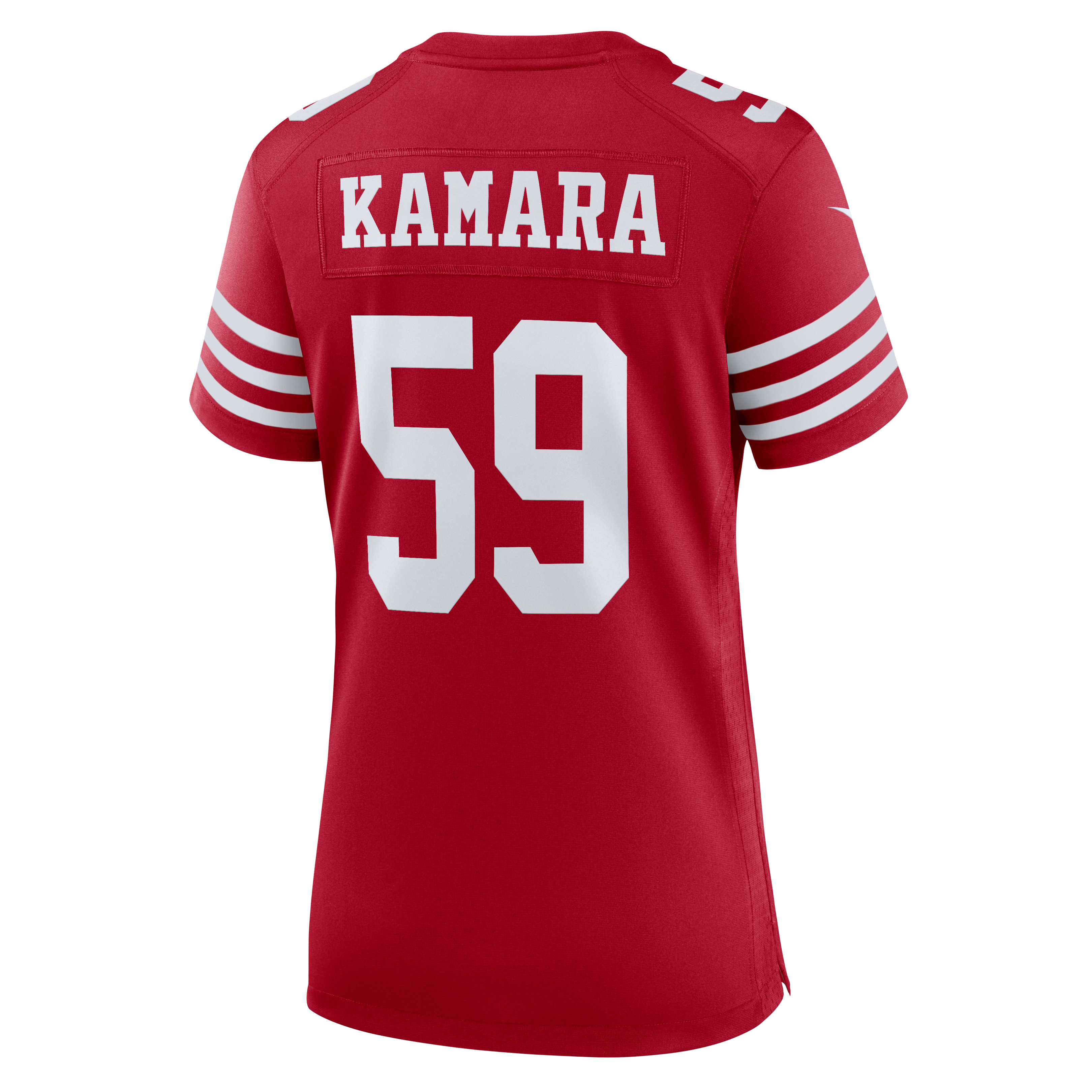 Maillot de match Nike Mikail Kamara Scarlet des 49ers San Francisco pour femmes