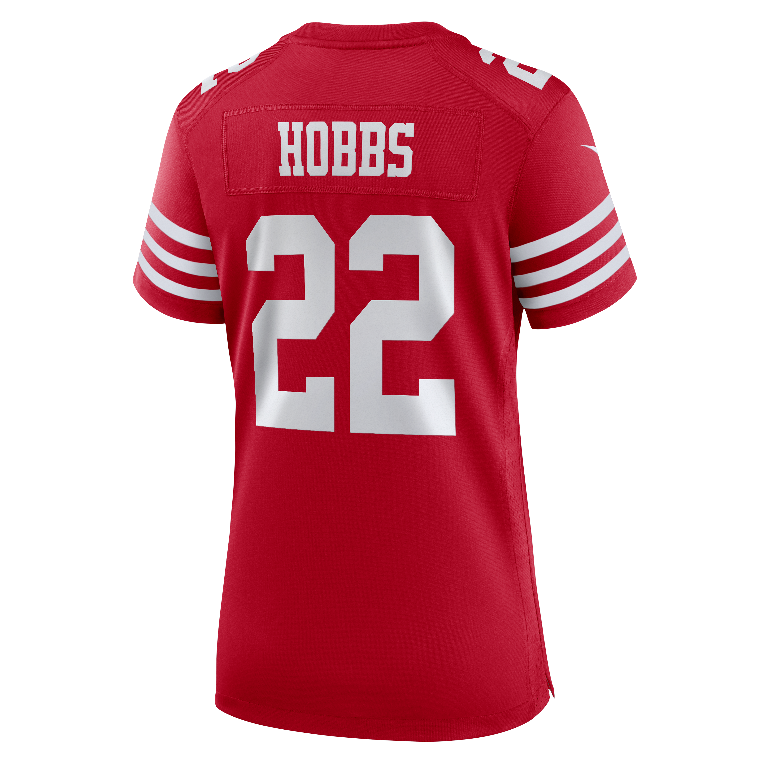 Maillot de match Nike Nate Hobbs Scarlet des 49ers San Francisco pour femmes