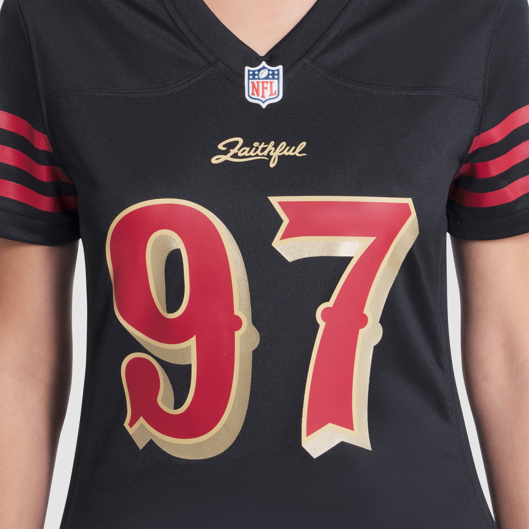 Maillot de match Nike Nick Bosa noir la collection Rivalries des 49ers San Francisco pour femmes