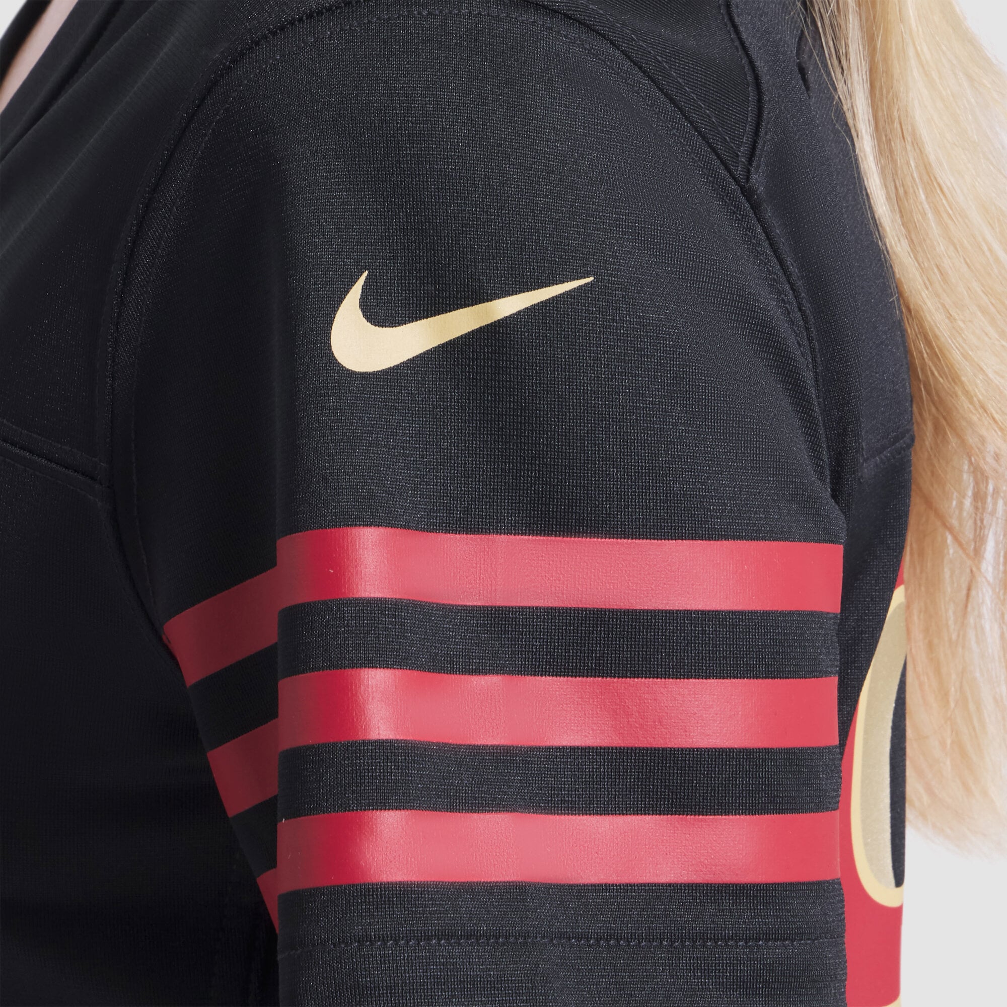 Maillot de match Nike Nick Bosa noir la collection Rivalries des 49ers San Francisco pour femmes