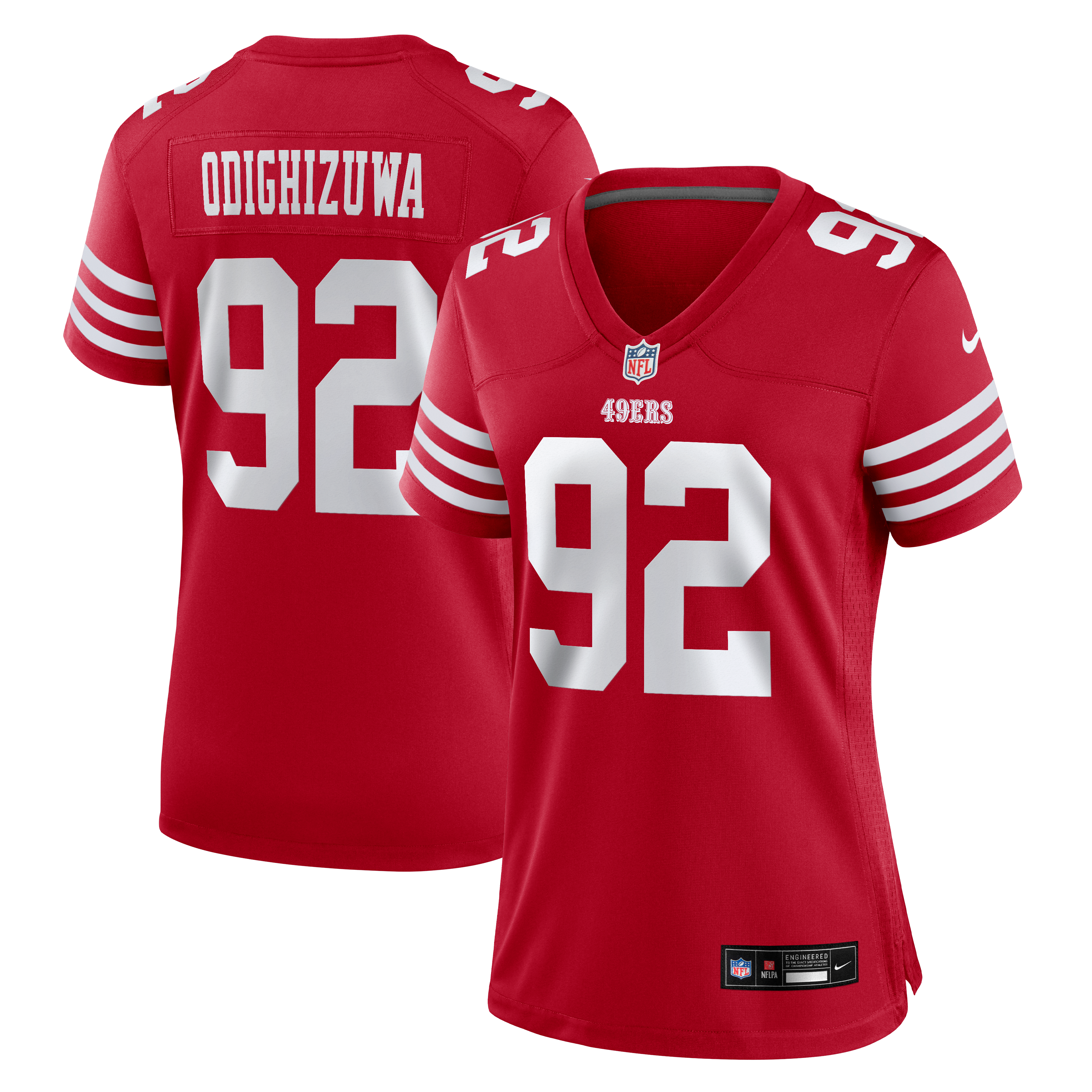 Women's Nike Osa Odighizuwa  Scarlet San Francisco 49ers Team Game Jersey
