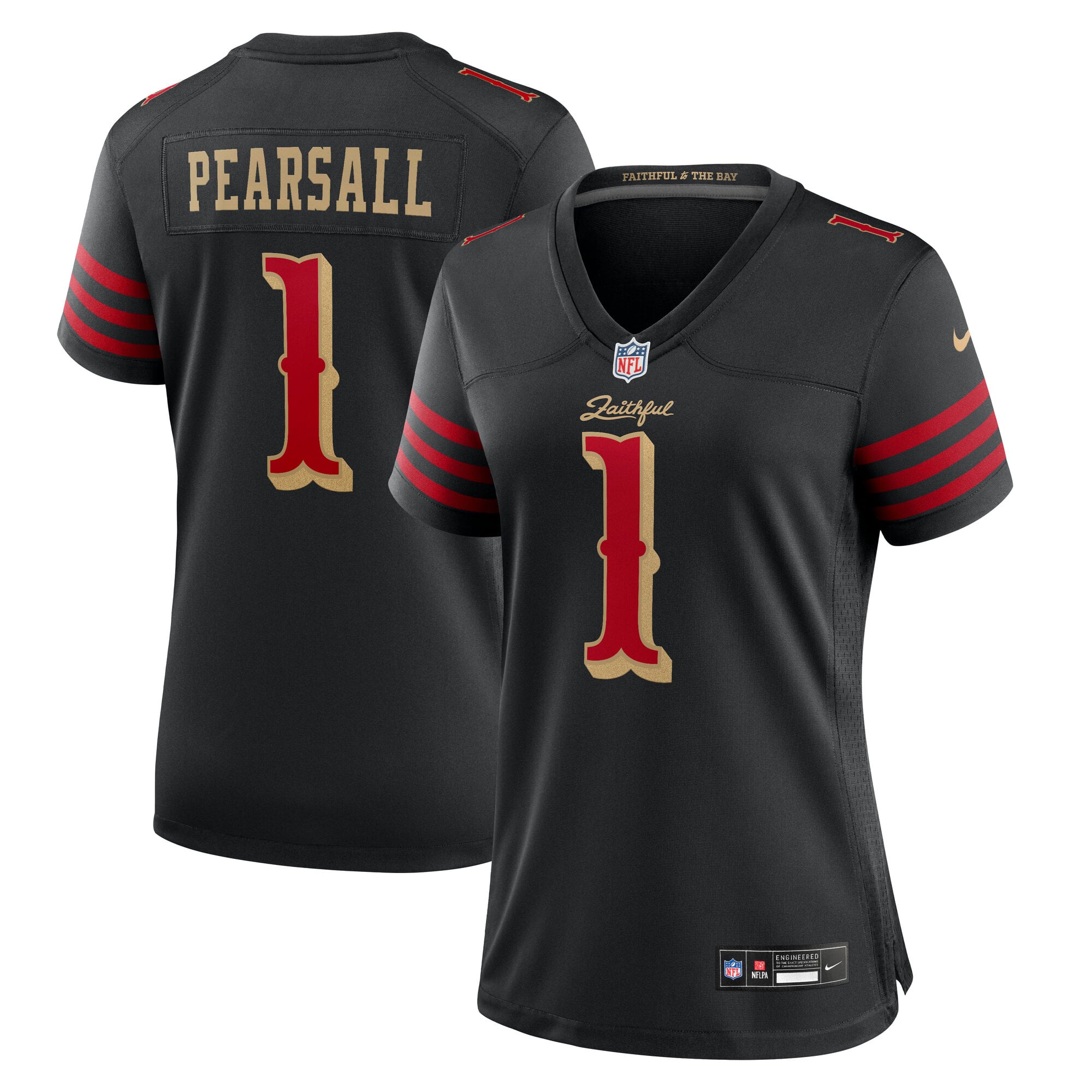 Maillot de match Nike Ricky Pearsall noir pour femme, collection Rivalries des 49ers San Francisco