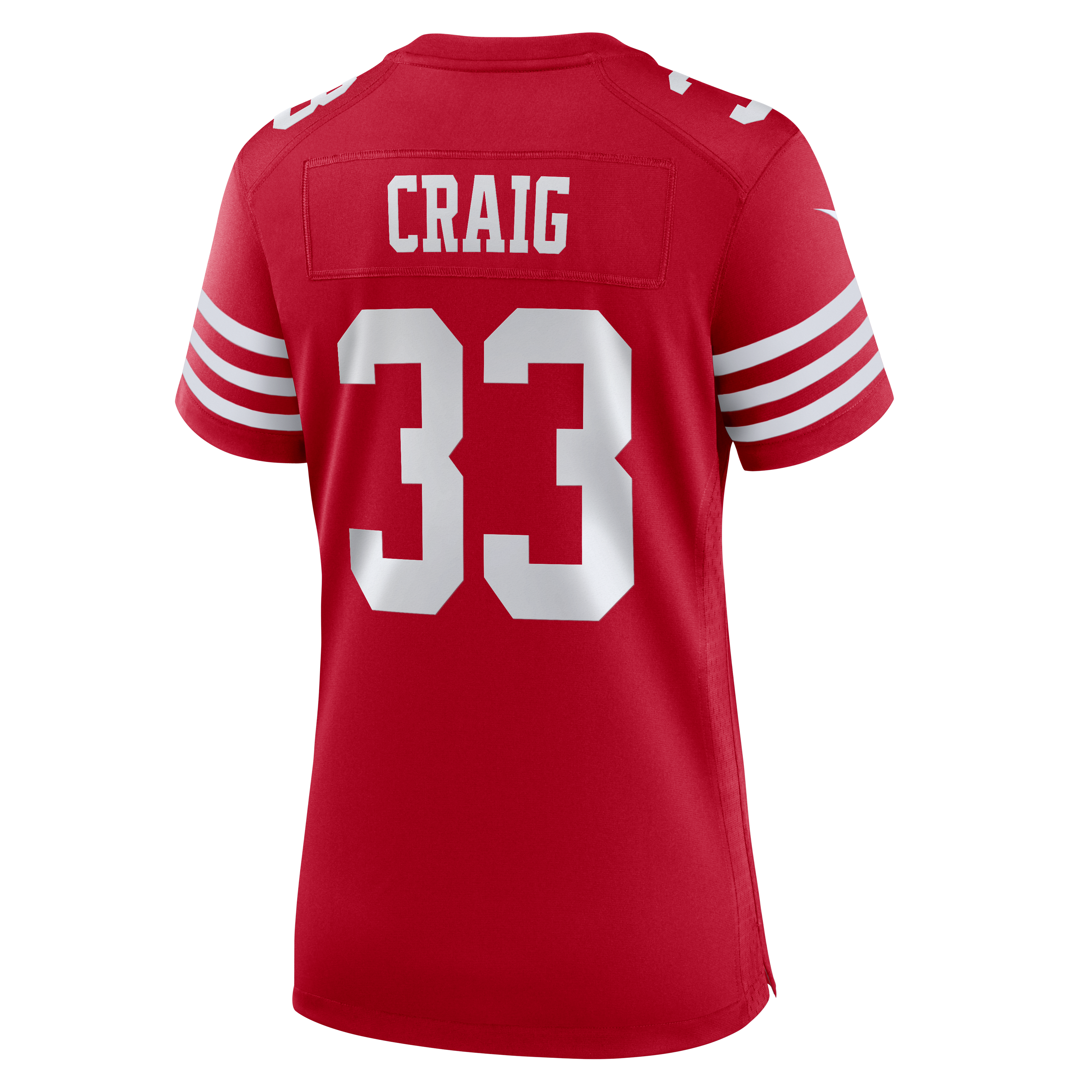 Maillot de match Nike Roger Craig Scarlet des 49ers San Francisco, retiré par l'équipe, pour femme