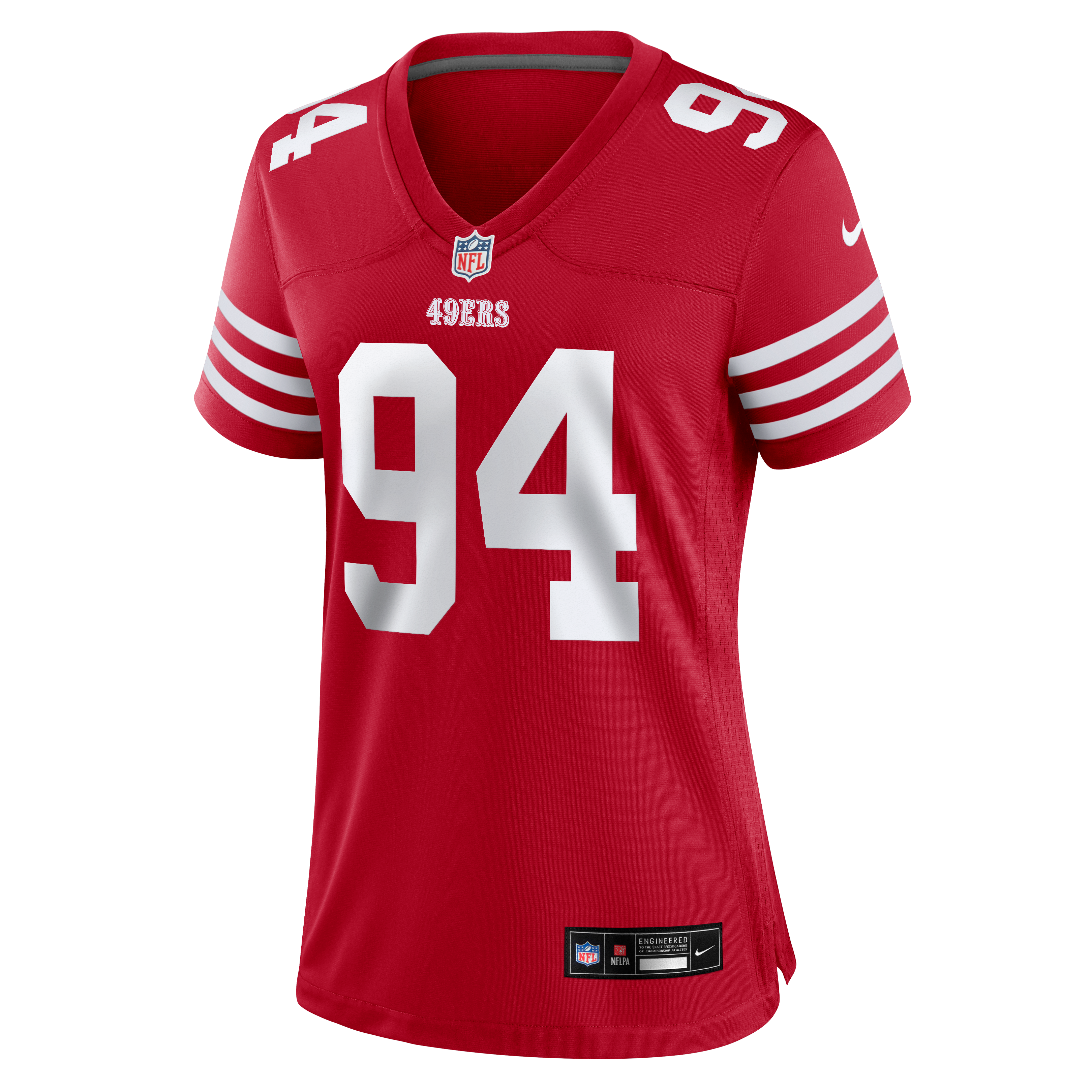 Maillot de match Nike Romello Height Scarlet pour femme, San Francisco 49ers