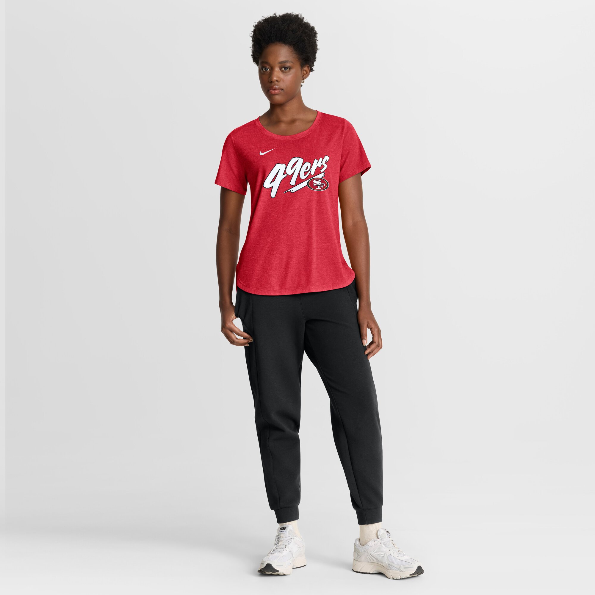 T-shirt Nike Scarlet San Francisco 49ers Lockup Tri-Blend pour femme