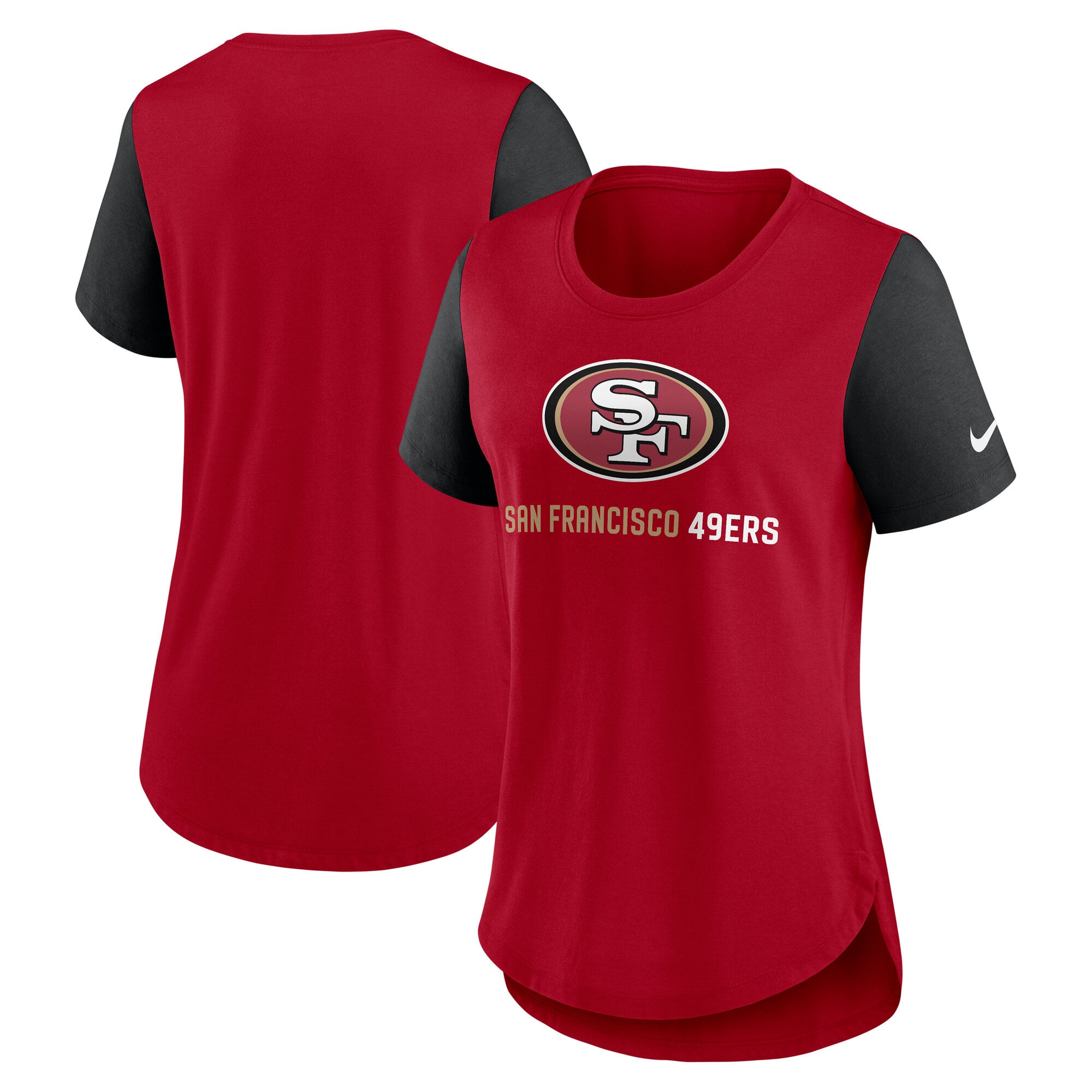 T-shirt Nike Scarlet San Francisco 49ers Nod Tri-Blend pour femme