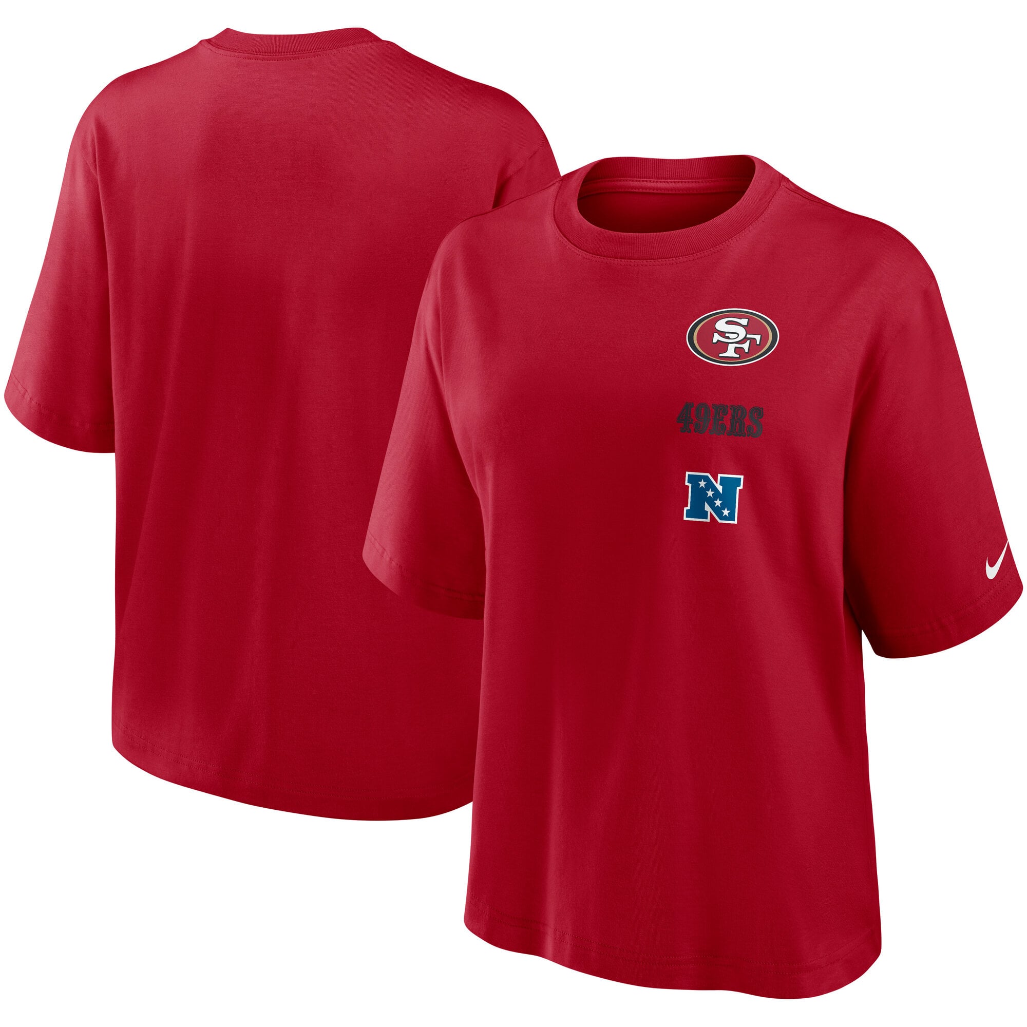 T-shirt ample et carré Nike Scarlet San Francisco 49ers Primetime Premium Essential pour femme