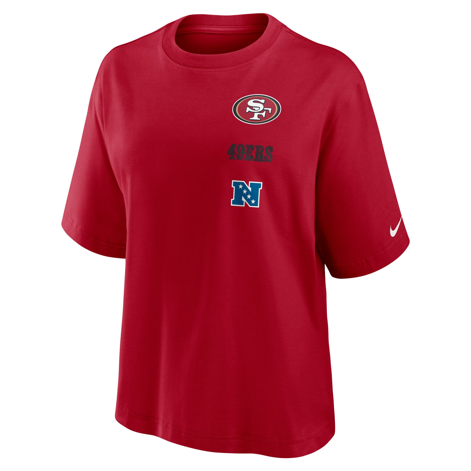 T-shirt ample et carré Nike Scarlet San Francisco 49ers Primetime Premium Essential pour femme