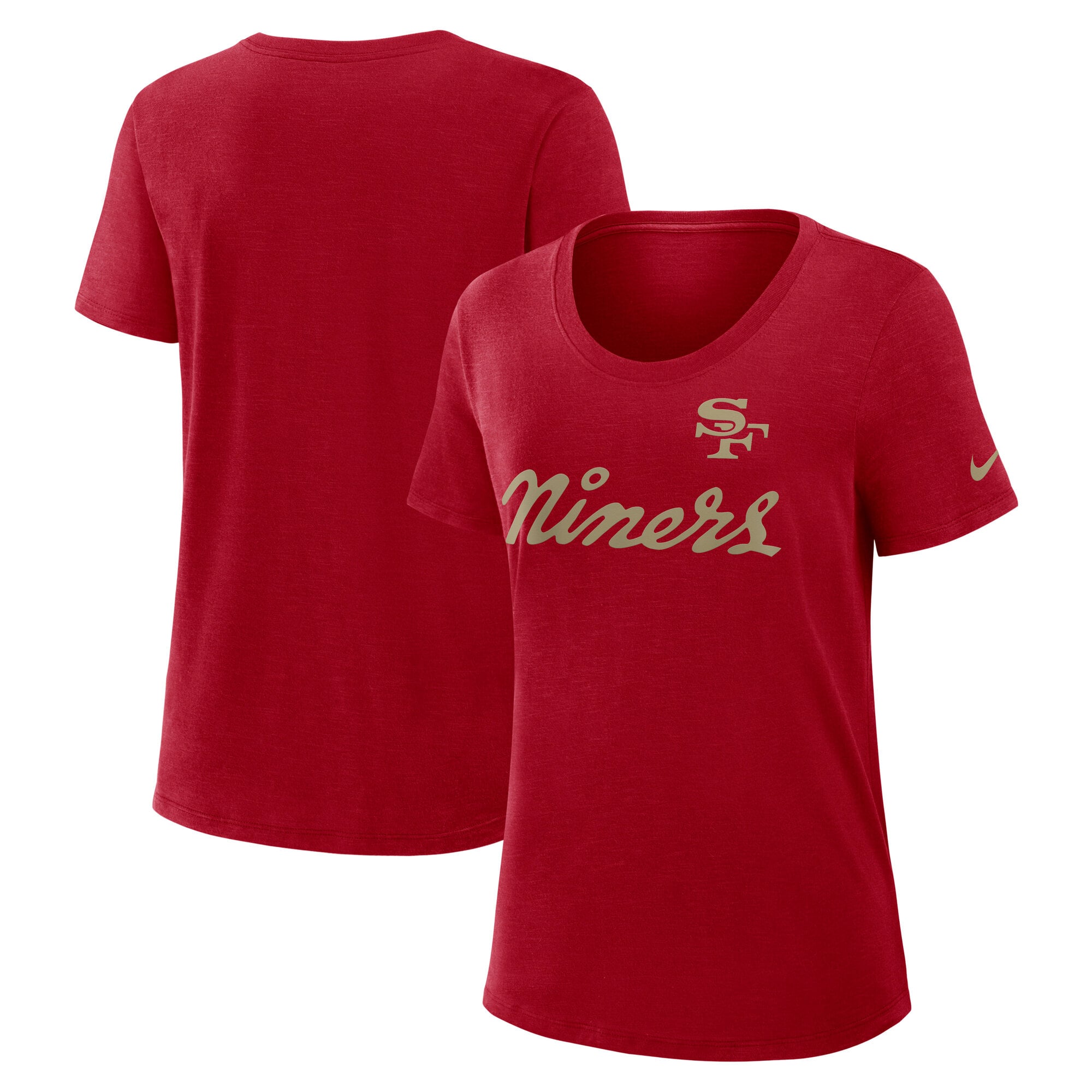 T-shirt Nike Scarlet San Francisco 49ers Rivalries Collection pour femmes, en tissu flammé Dri-FIT