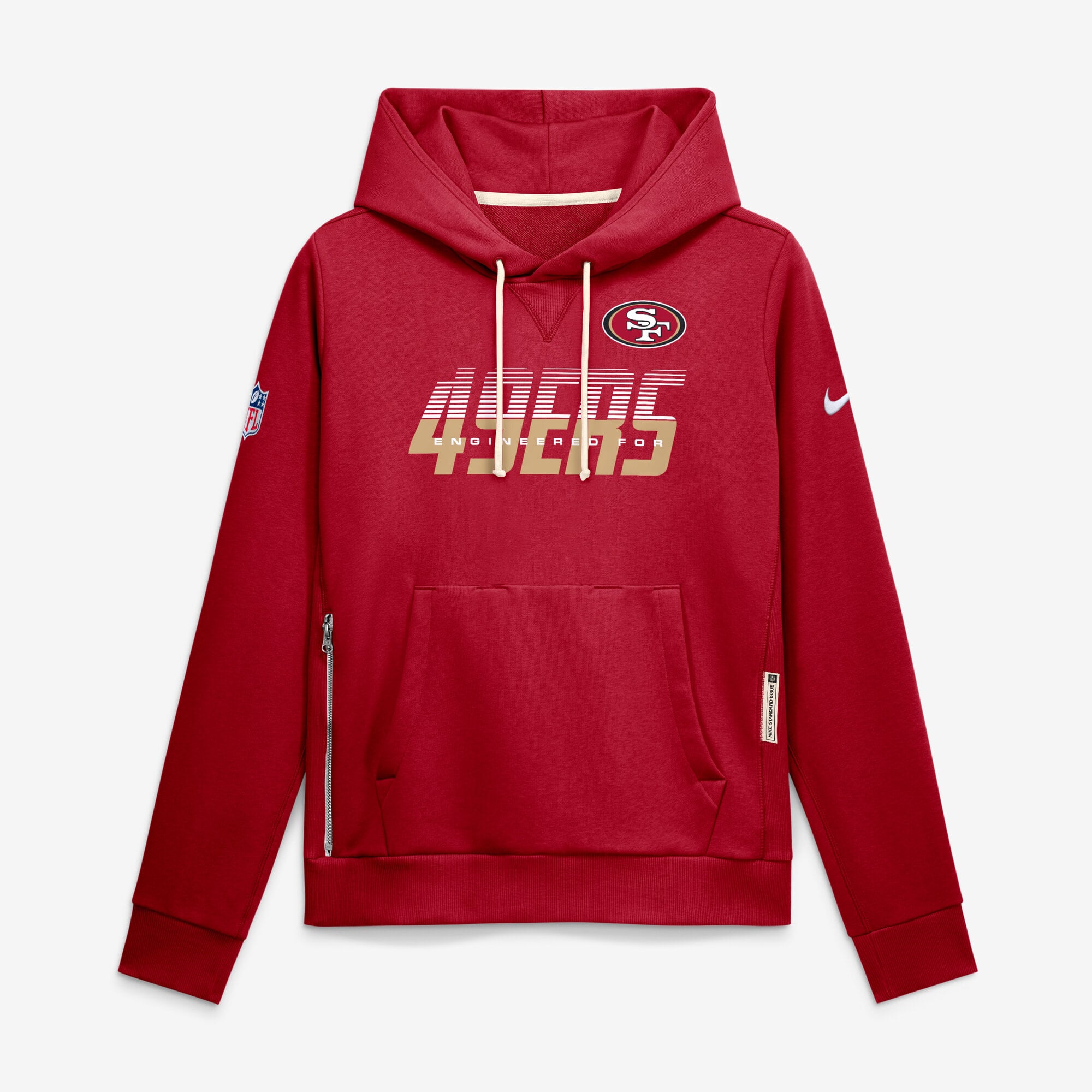 Sweat à capuche Nike Scarlet San Francisco 49ers Sideline Standard Issue Dri-FIT pour femme