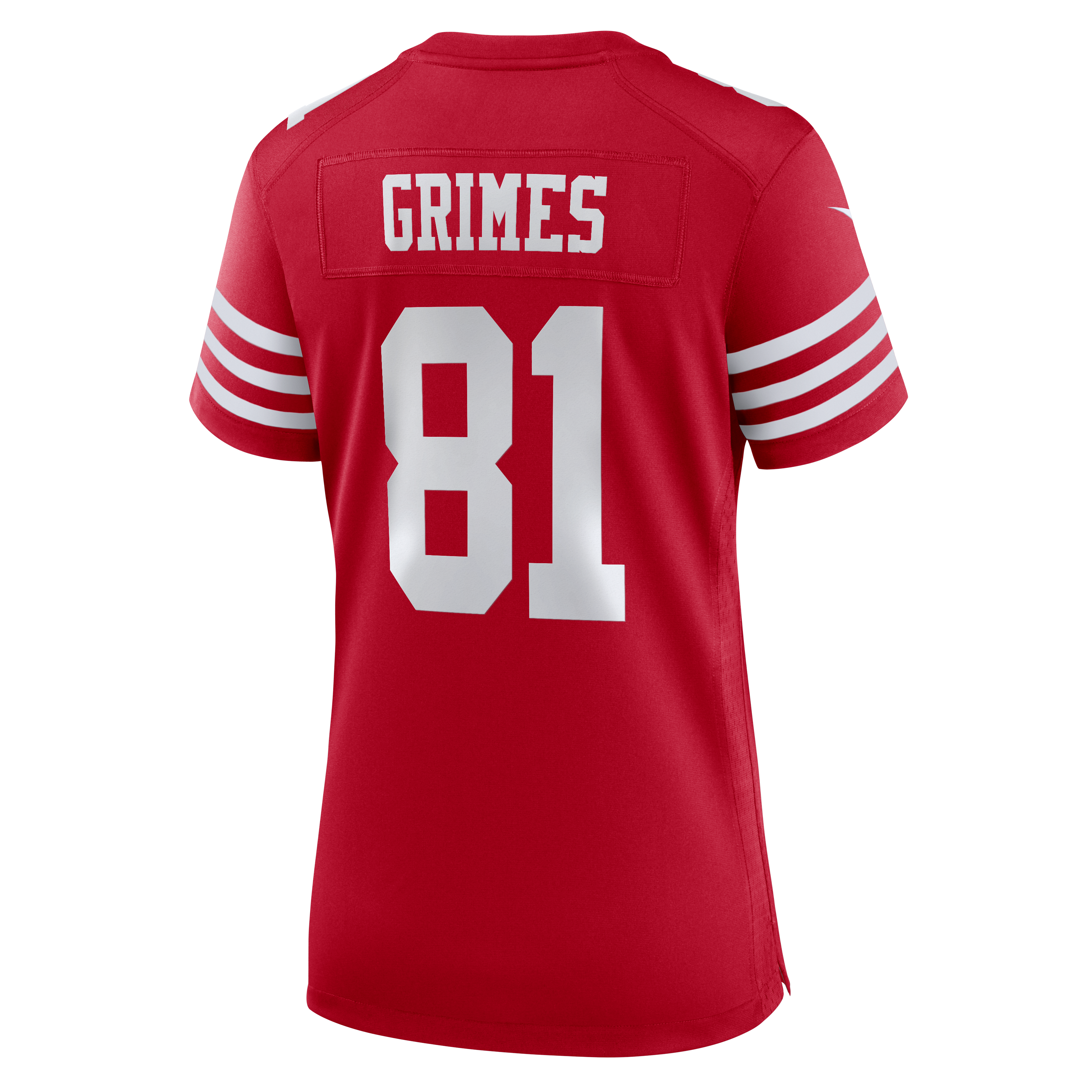 Maillot de match Nike Wesley Grimes Scarlet des 49ers San Francisco pour femmes