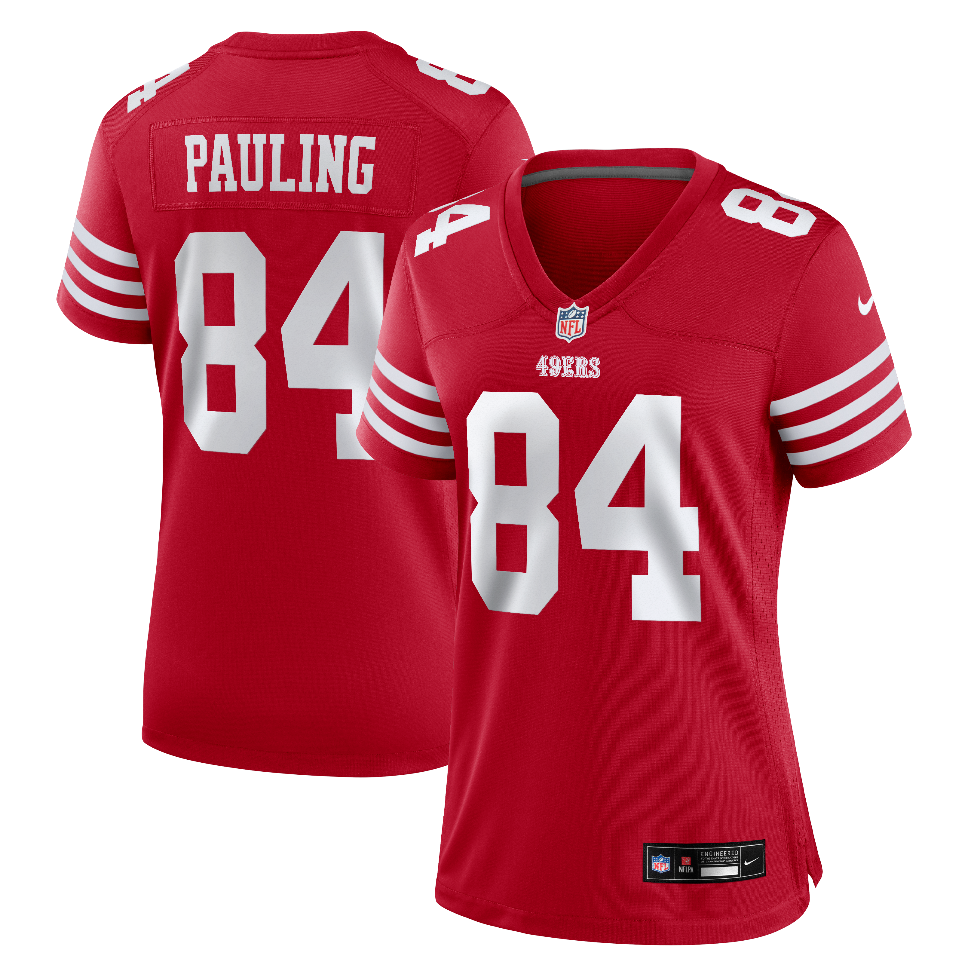 Maillot de match Nike Will Pauling rouge écarlate des 49ers San Francisco pour femmes