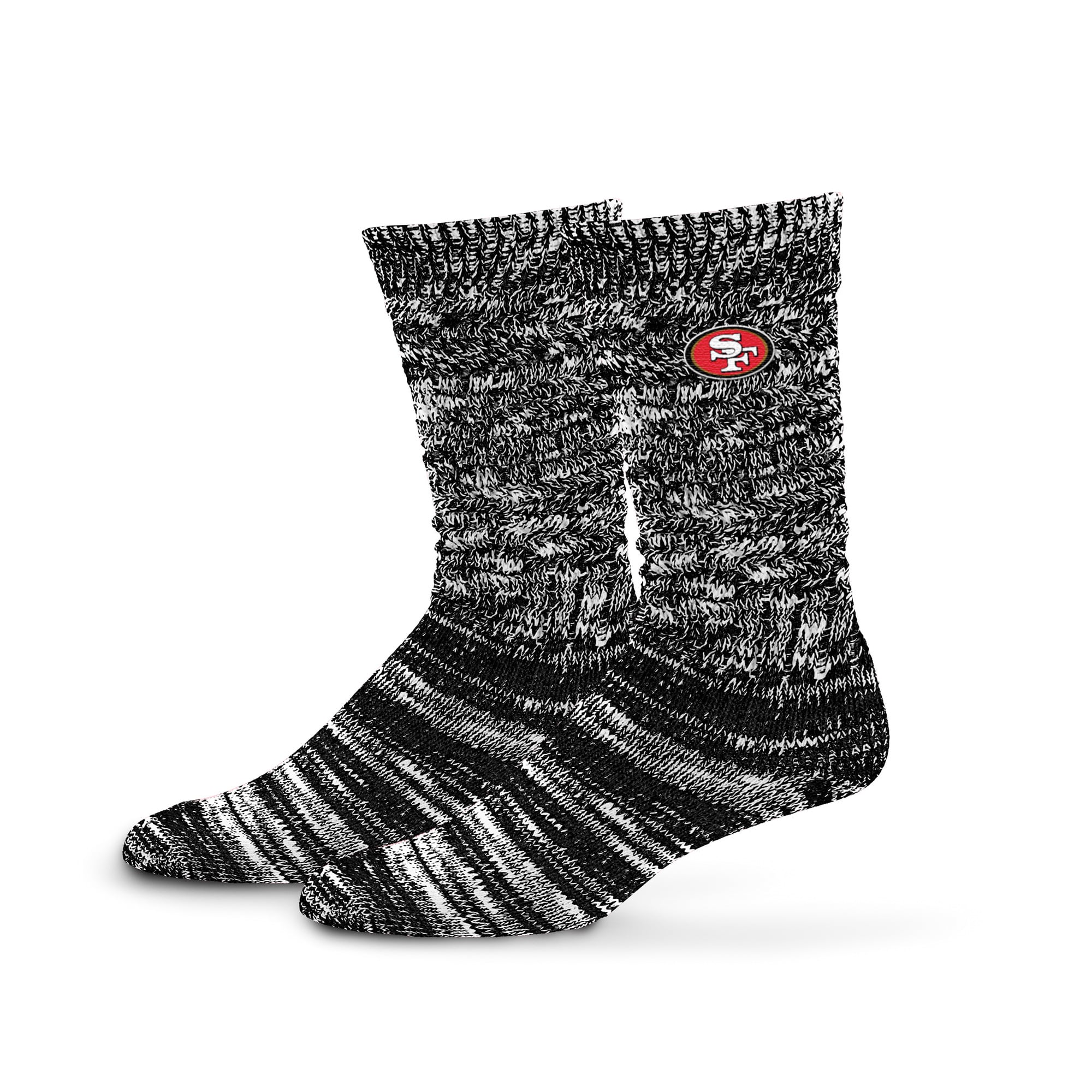 Chaussettes boyfriend texturées et slouchy noires à compression PRO pour femmes, San Francisco 49ers