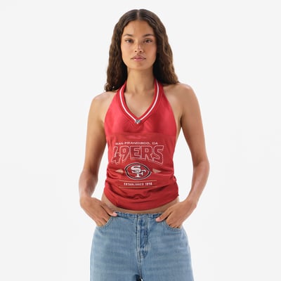 San Francisco 49ers Off Season Women's Jersey Halter Top - Scarlet