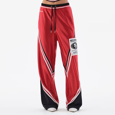 San Francisco 49ers Off Season Women's Shiny Chevron Track Pants - Scarlet
