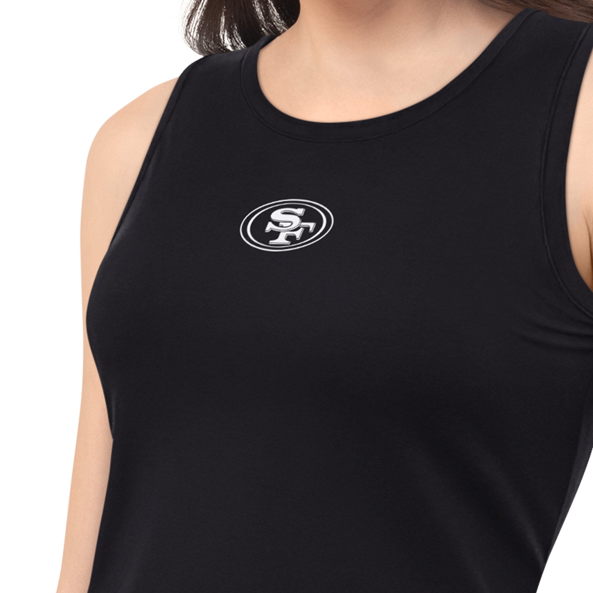 Débardeur court athleisure noir Starter pour femme, San Francisco 49ers