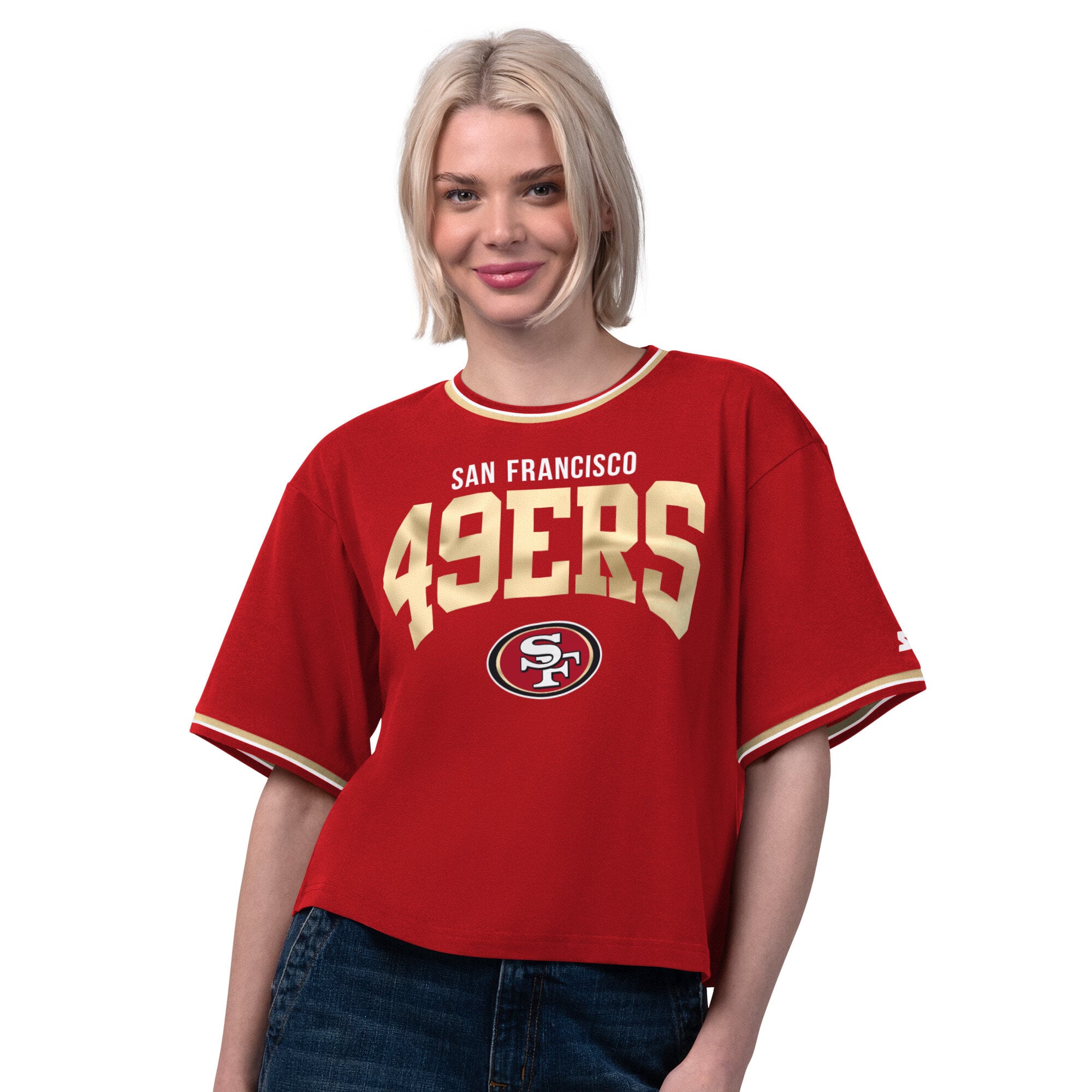 T-shirt court Starter Scarlet pour femmes, San Francisco 49ers Ace