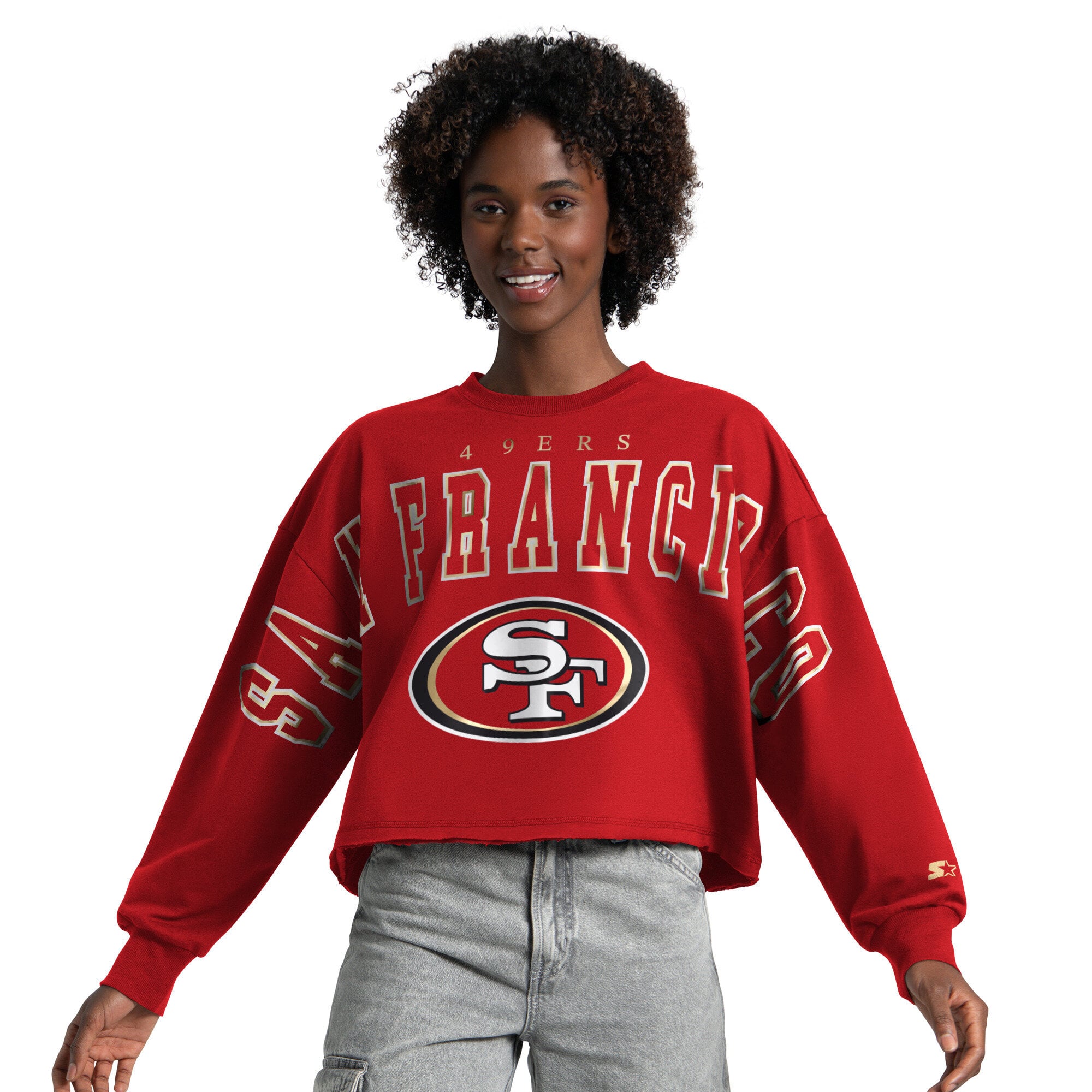 Sweat-shirt court Starter Scarlet pour femmes, San Francisco 49ers Bleachers