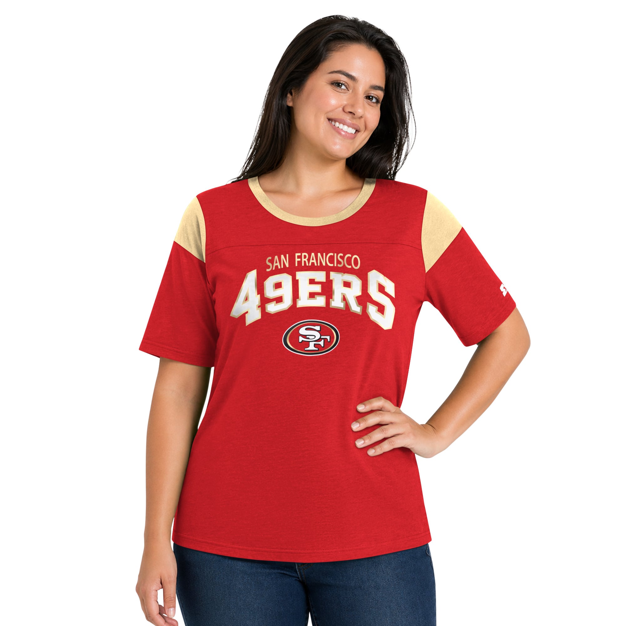 Women's Starter  Scarlet San Francisco 49ers Plus Linebacker Slub T-Shirt