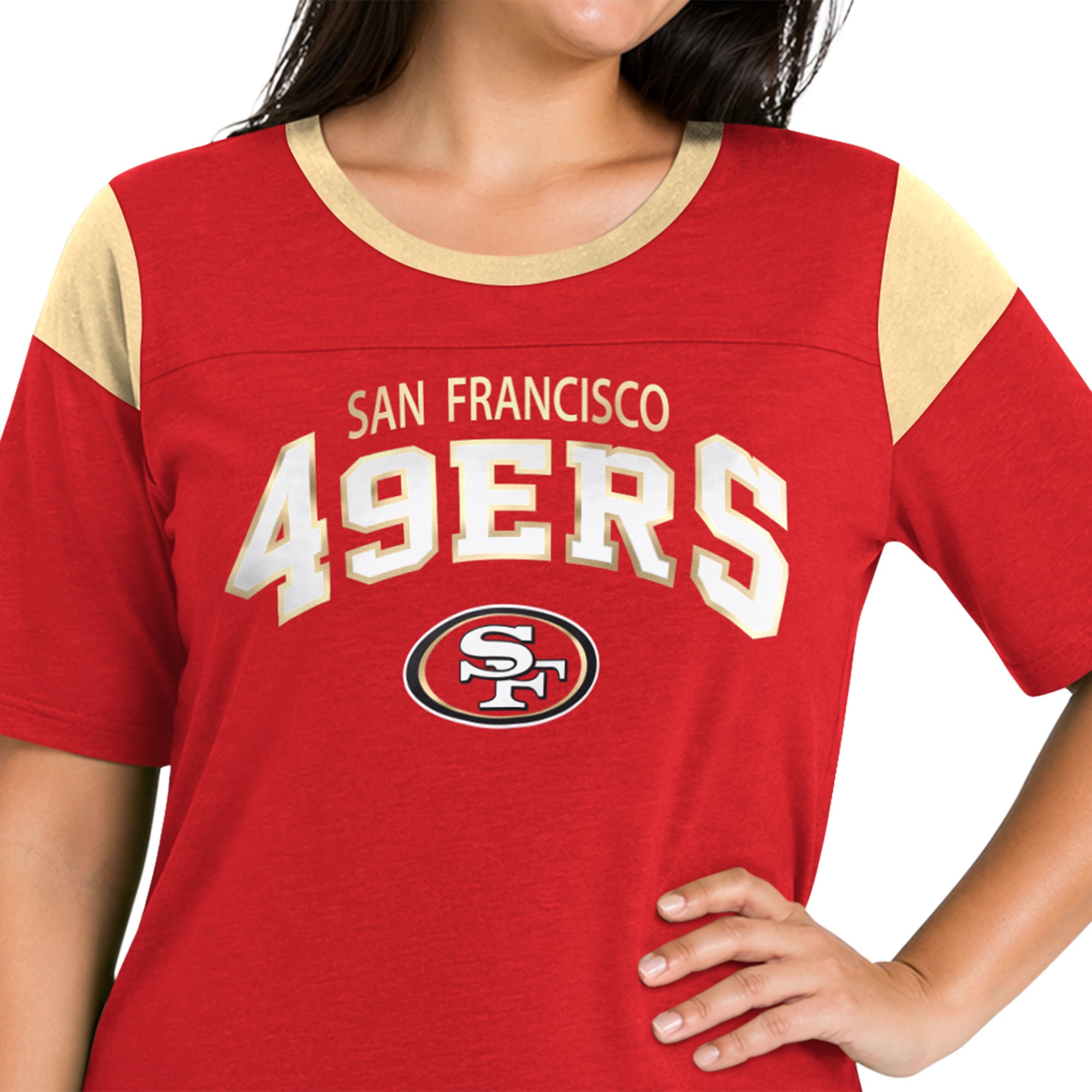 Women's Starter  Scarlet San Francisco 49ers Plus Linebacker Slub T-Shirt