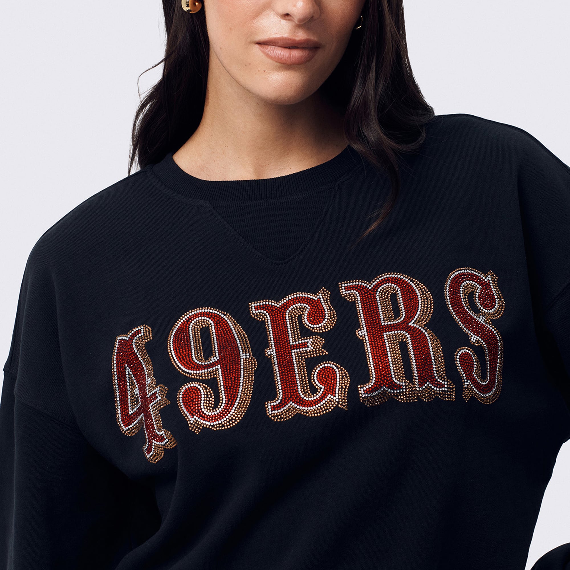 Sweat-shirt Terez noir pour femme, logo pierre précieuse des 49ers de San Francisco