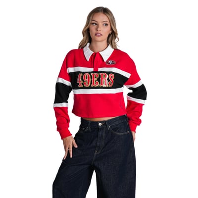 San Francisco 49ers The Wild Collective Women's Rugby Polo - Scarlet
