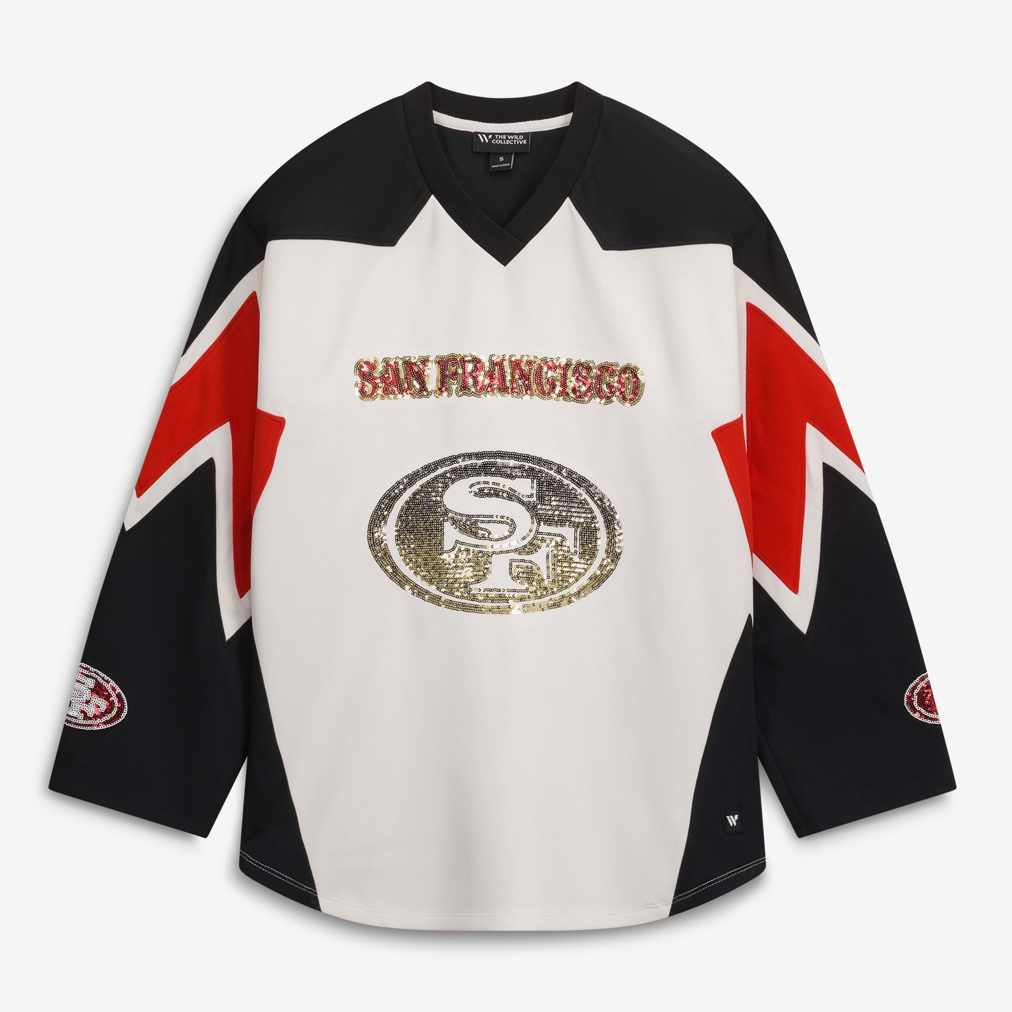 T-shirt à manches longues blanc San Francisco 49ers Fashion Jersey pour femme de la marque The Wild Collective