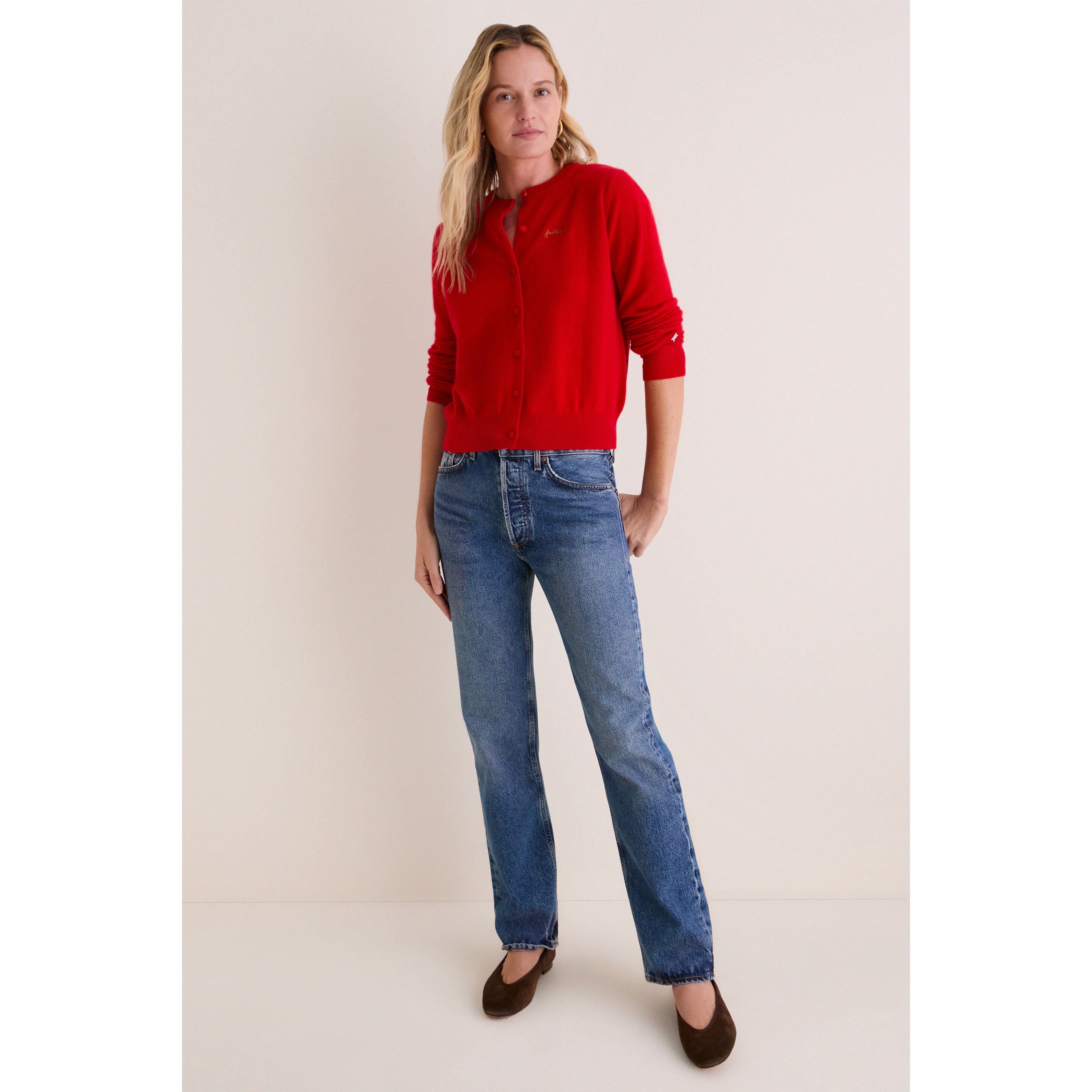 Gilet en cachemire à boutons Tuckernuck Scarlet San Francisco 49ers pour femme