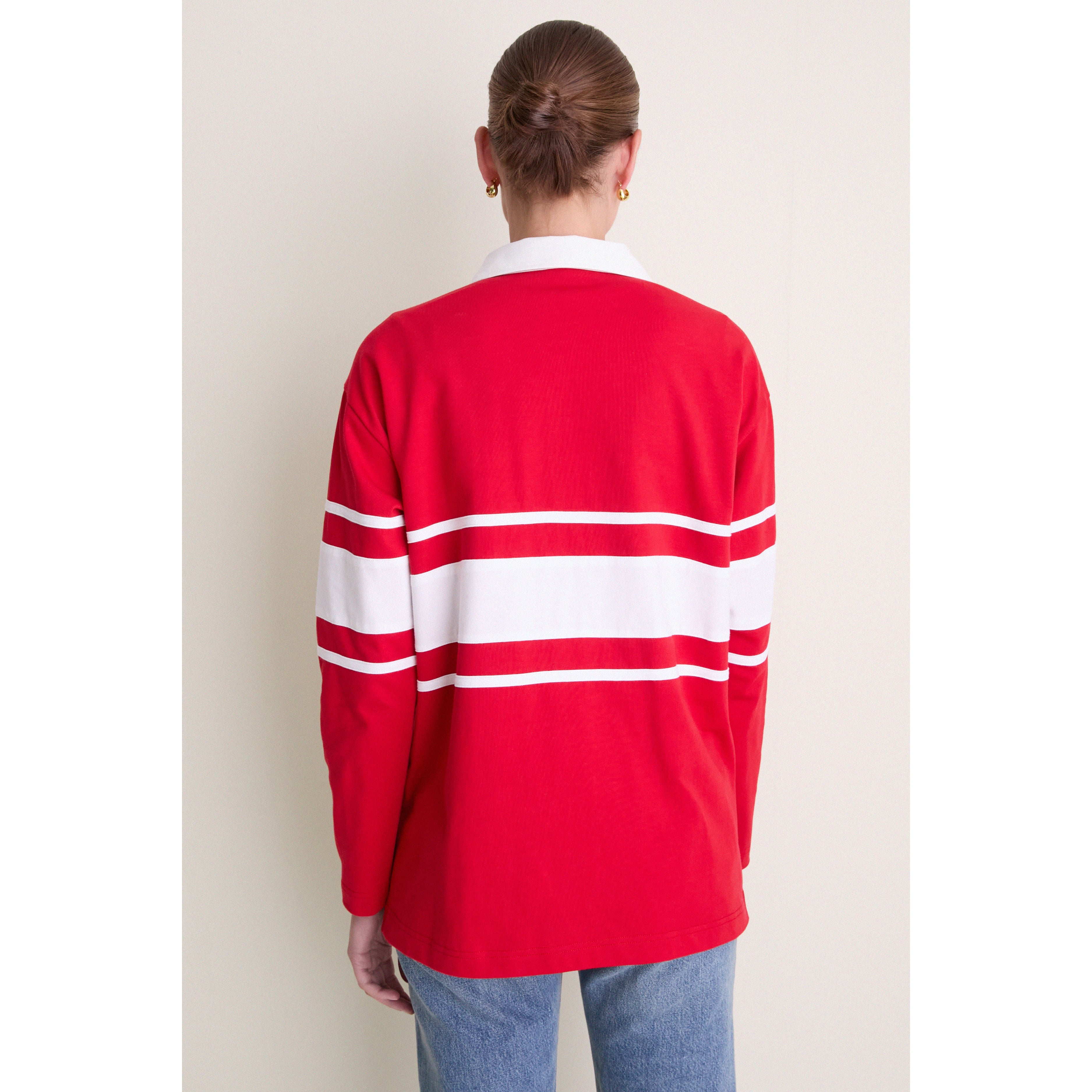 Polo de rugby à manches longues Tuckernuck Scarlet pour femme, San Francisco 49ers
