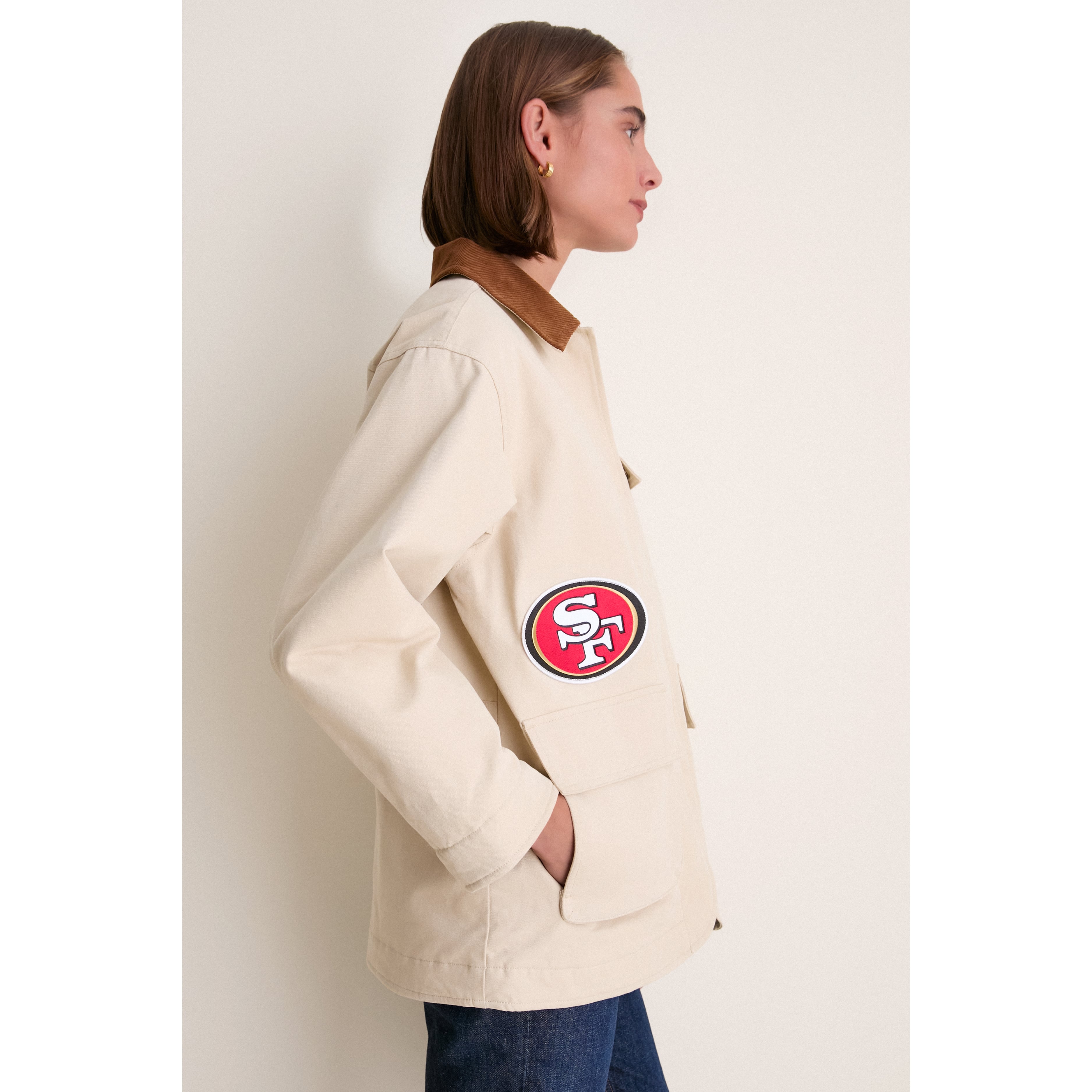 Veste de grange Tuckernuck Stone pour femmes, San Francisco 49ers, à boutons-pression.