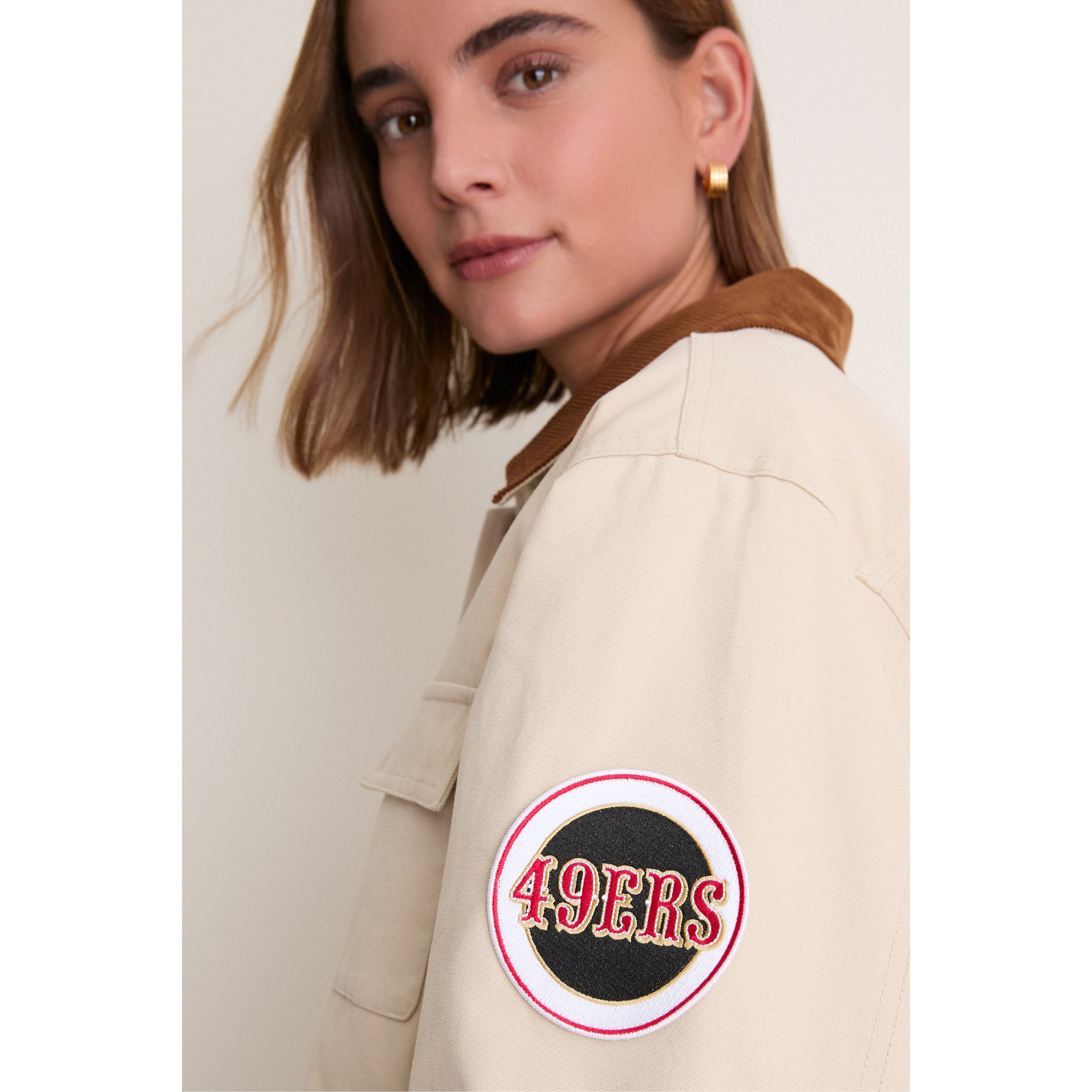 Veste de grange Tuckernuck Stone pour femmes, San Francisco 49ers, à boutons-pression.
