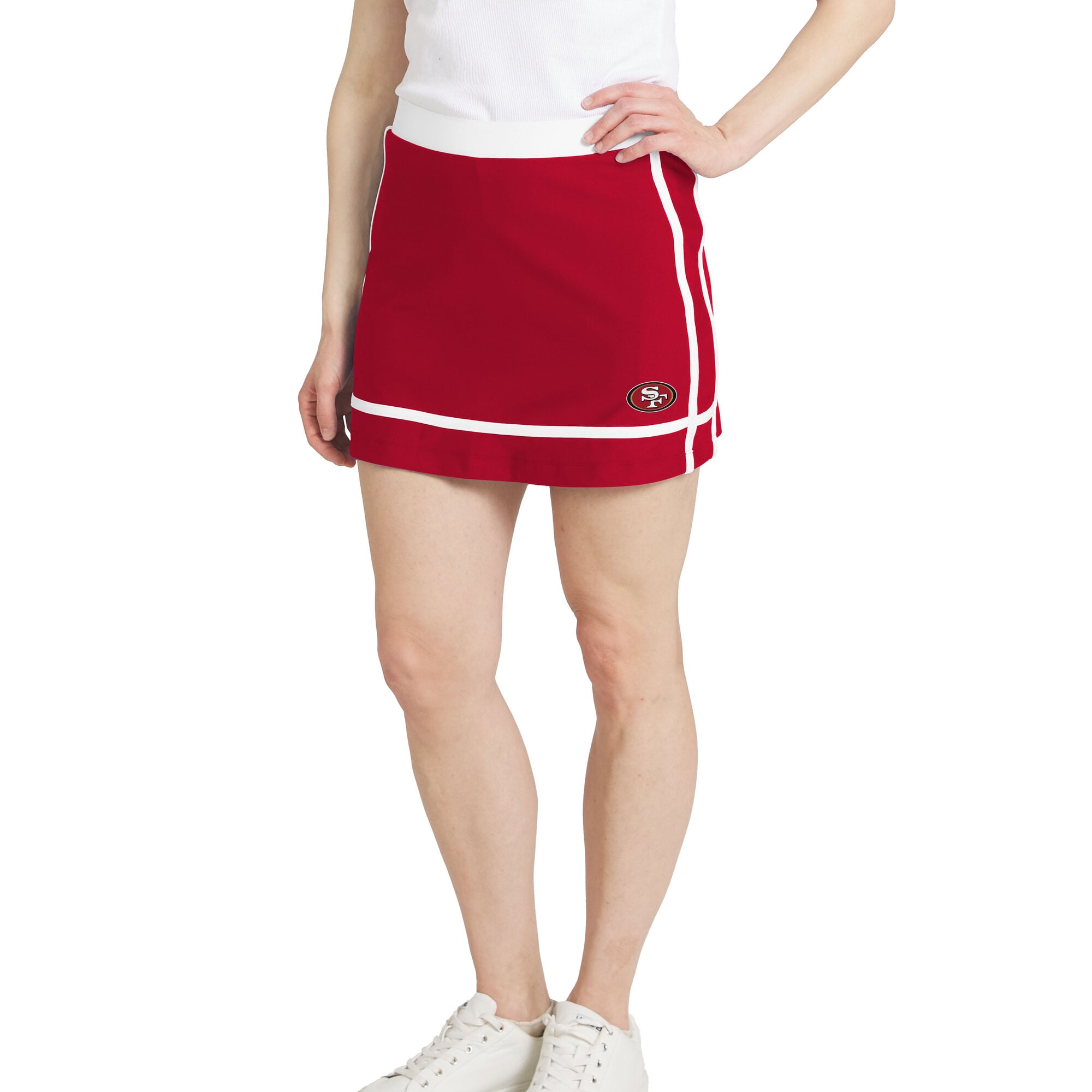 Women's WEAR by Erin Andrews  Scarlet San Francisco 49ers Stripe Skort