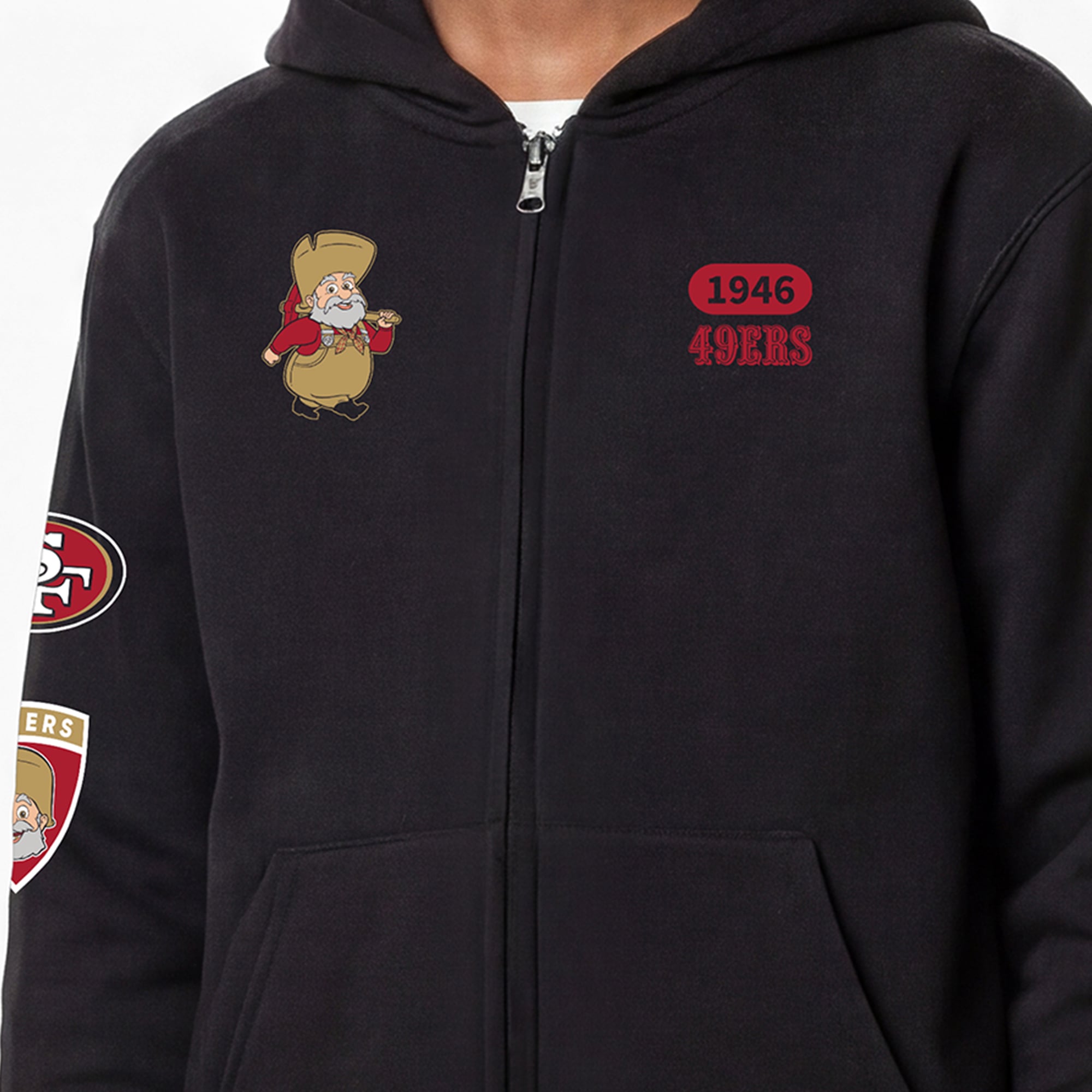 Sweat à capuche zippé Stinky Pete noir des 49ers de San Francisco, Disney x Champion pour enfants