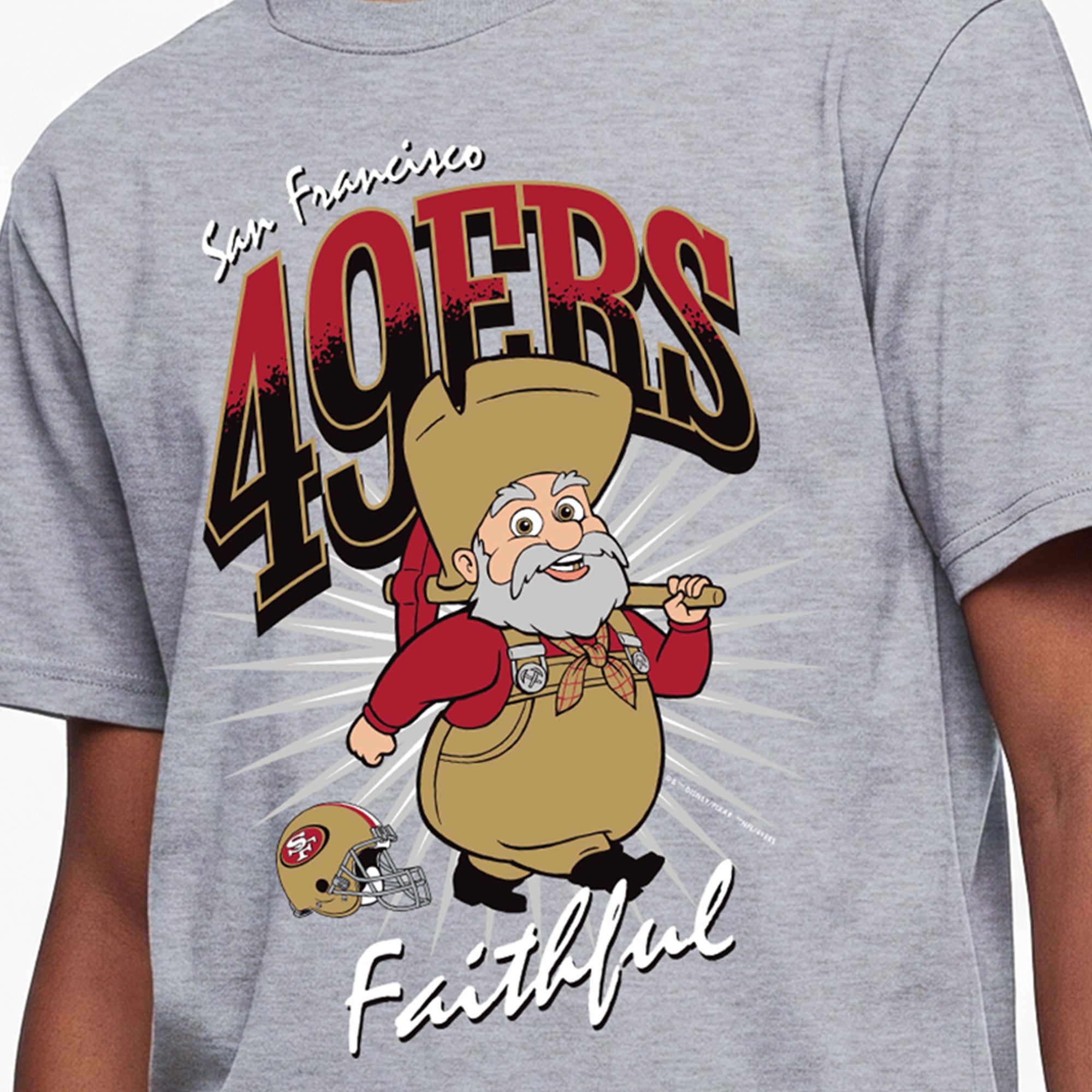 T-shirt Stinky Pete gris chiné Disney x Champion pour enfants des 49ers de San Francisco