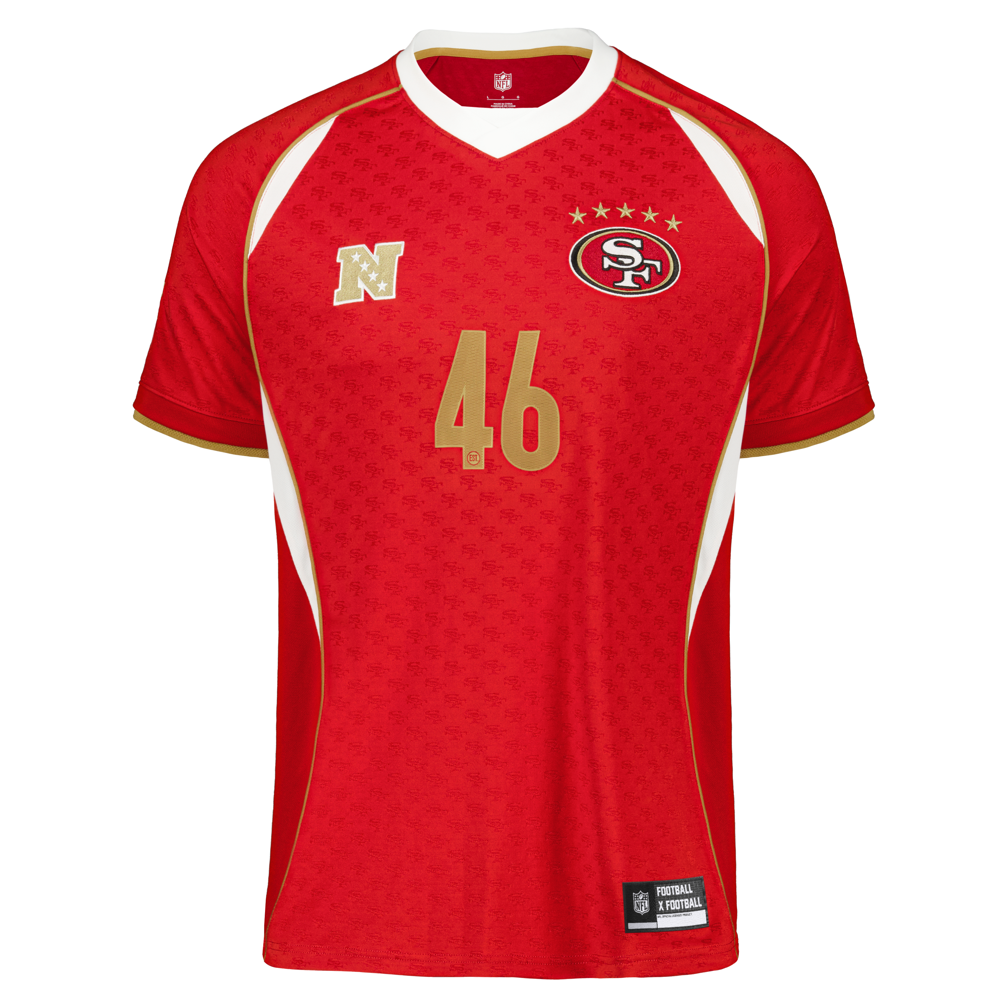T-shirt de supporter Youth Fanatics Scarlet San Francisco 49ers Football x à col en V