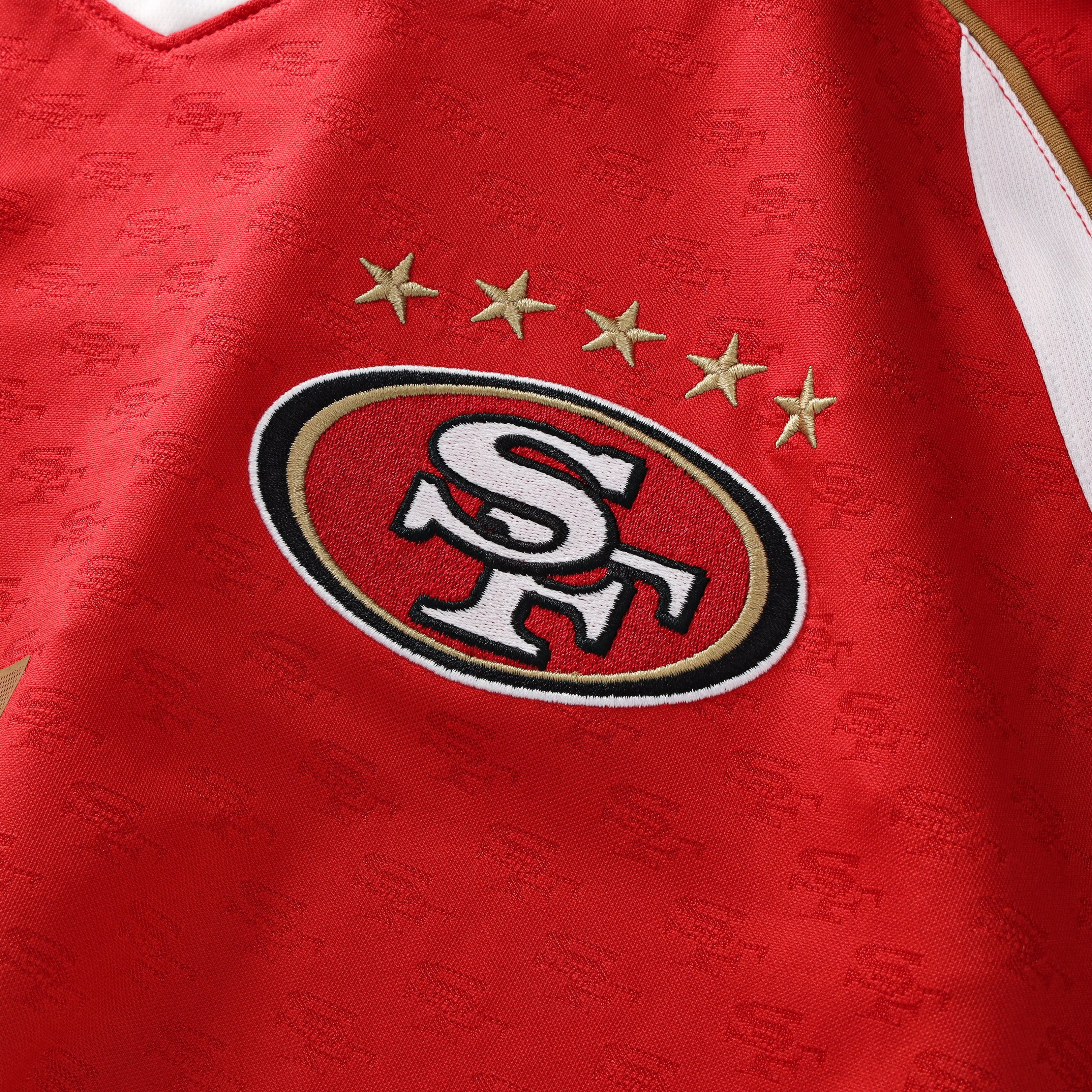 T-shirt de supporter Youth Fanatics Scarlet San Francisco 49ers Football x à col en V